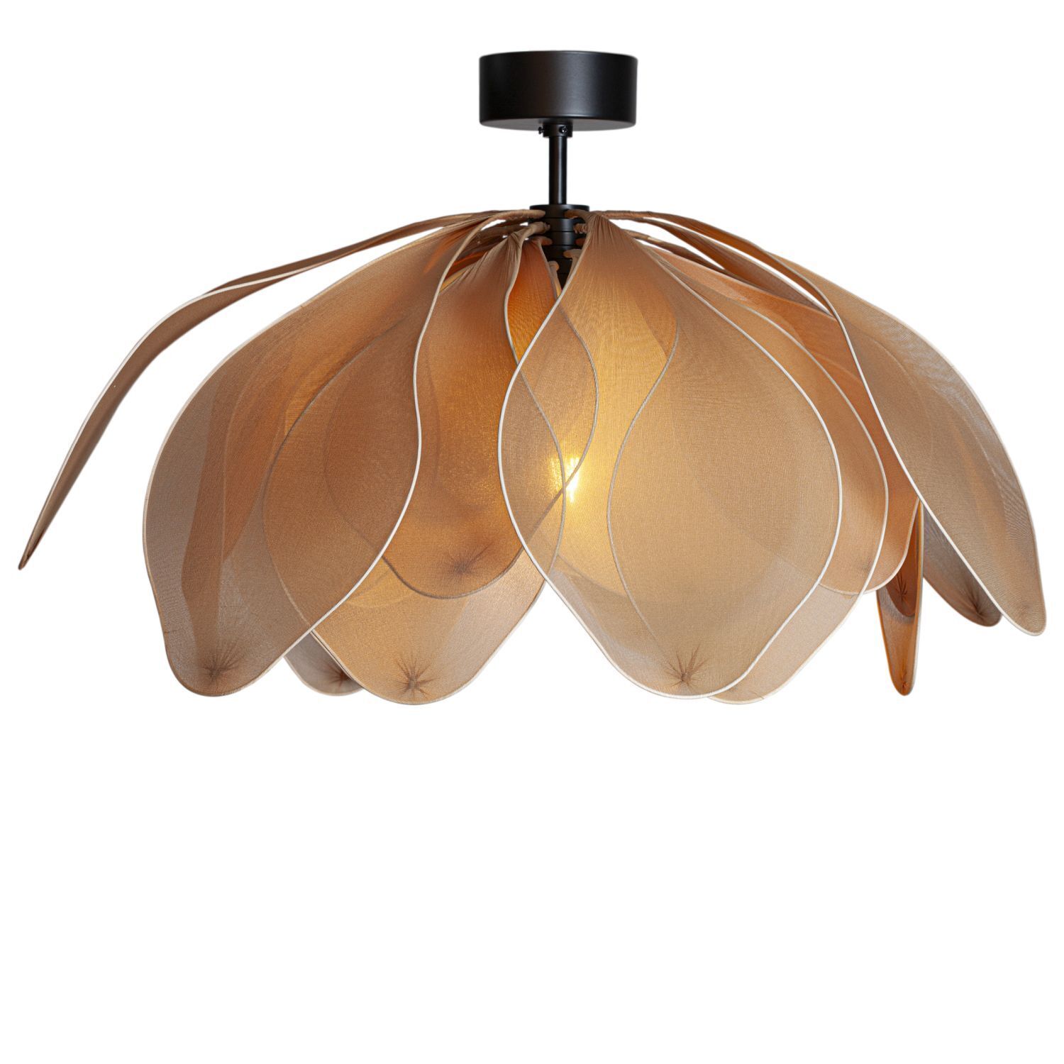 Deckenlampe Stoff Metall B: 80 cm biegsam in Natur E27