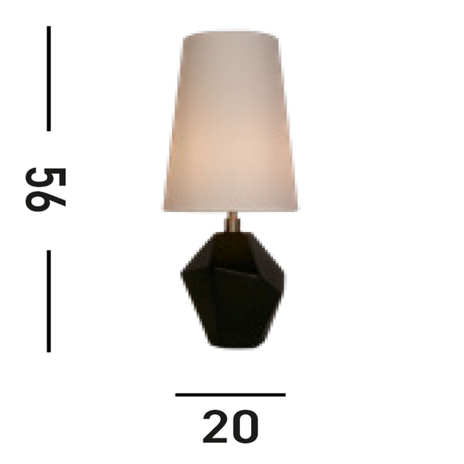 Blendarme Tischleuchte Harz Stoff 55,5 cm Schwarz Weiß Lampe, Tischlampe