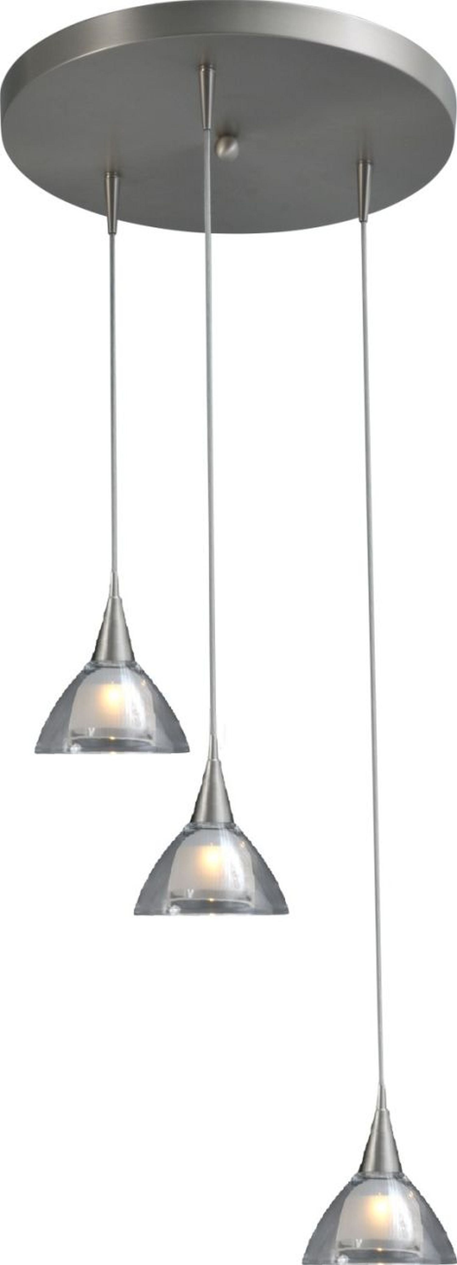 LED Hängelampe mit Glasschirm Modern in Nickel matt