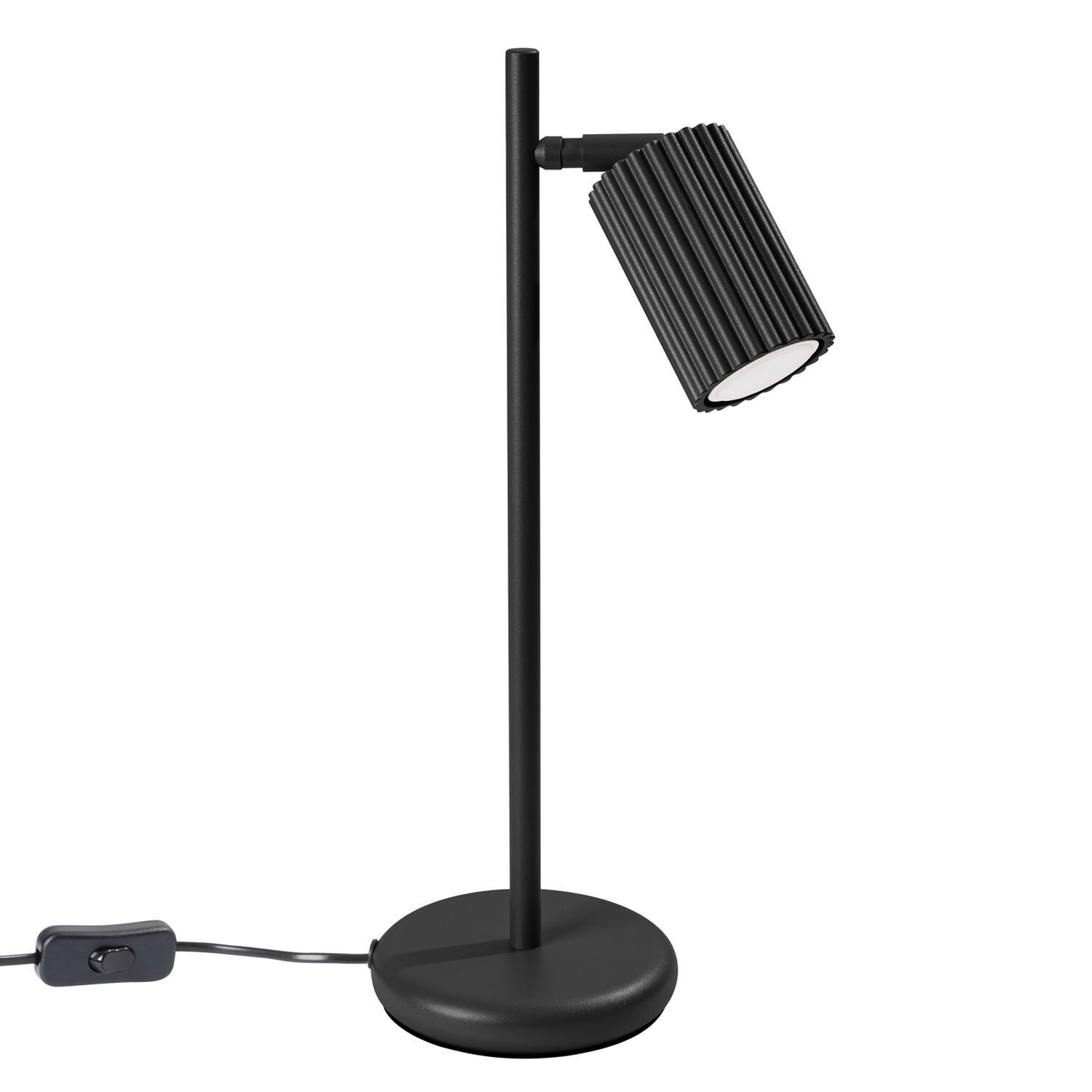 Schreibtischleuchte Schwarz H: 43 cm schwenkbar Aluminium GU10