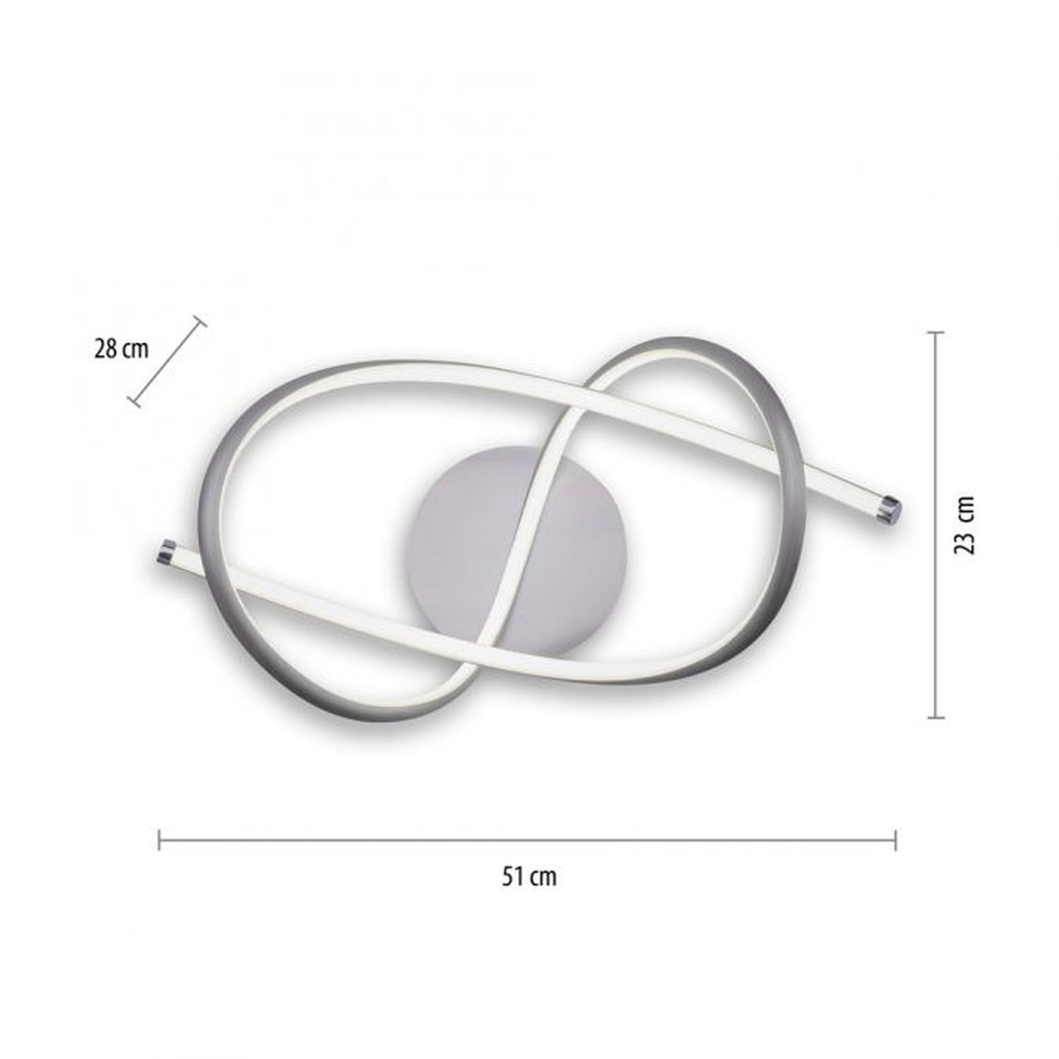 Geschwungene LED Deckenlampe in Stahl 3000 K warmweiß Zubehor, Kunst, Porzellan, Töpferei