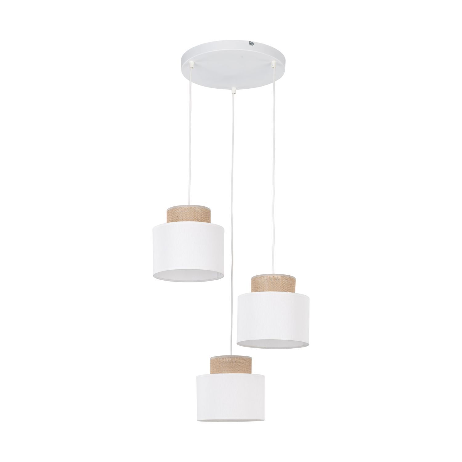Pendelleuchte verstellbar Stoff Jute H: max. 1,1 m 3x E27