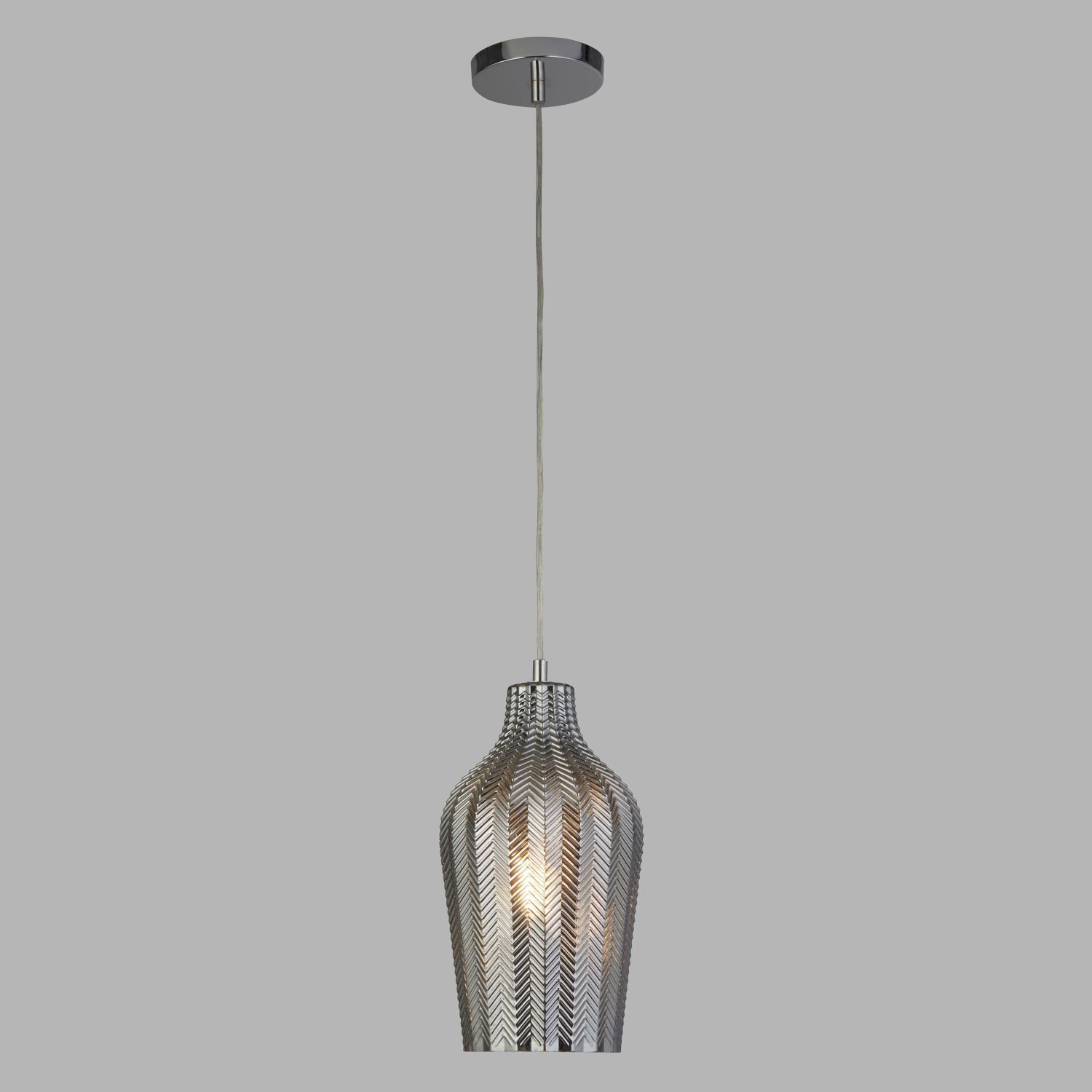 Hängeleuchte Rauchglas E27 Ø 17,5 cm Chrom Grau BRODY