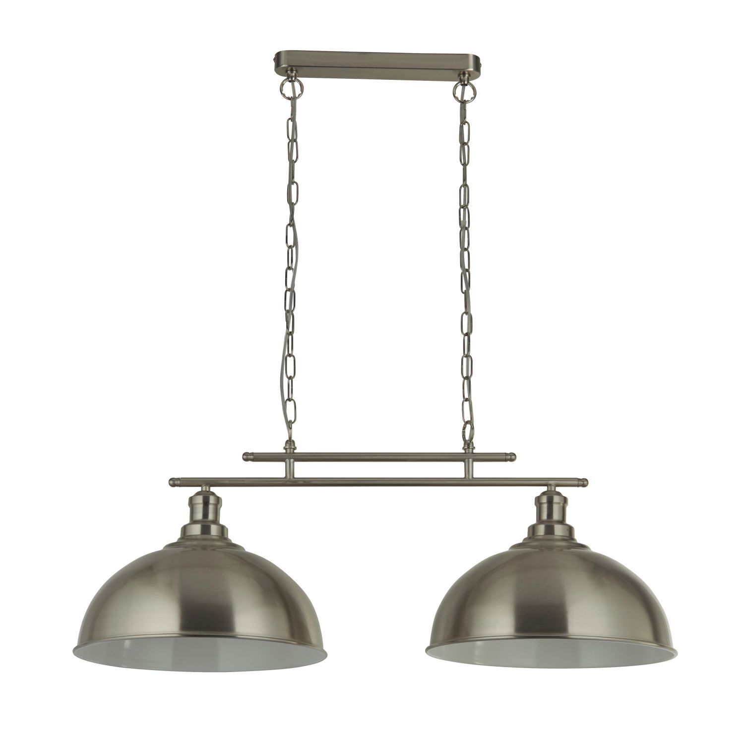 Hängeleuchte Metall B: 81,5 cm in Silber 2-flammig E27