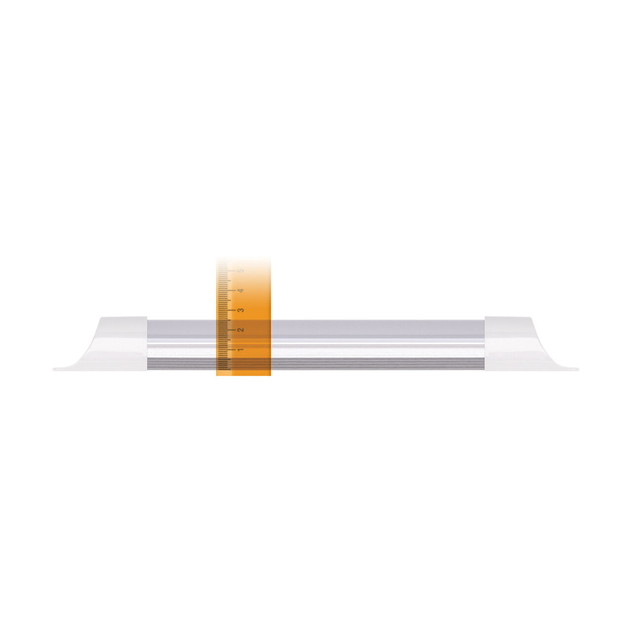 Linienband, Lineal, Messskala, transparent Lineal, orange Lineal