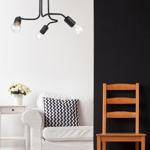 Deckenleuchte Wohnzimmer Innenlampe Schwarz Metall