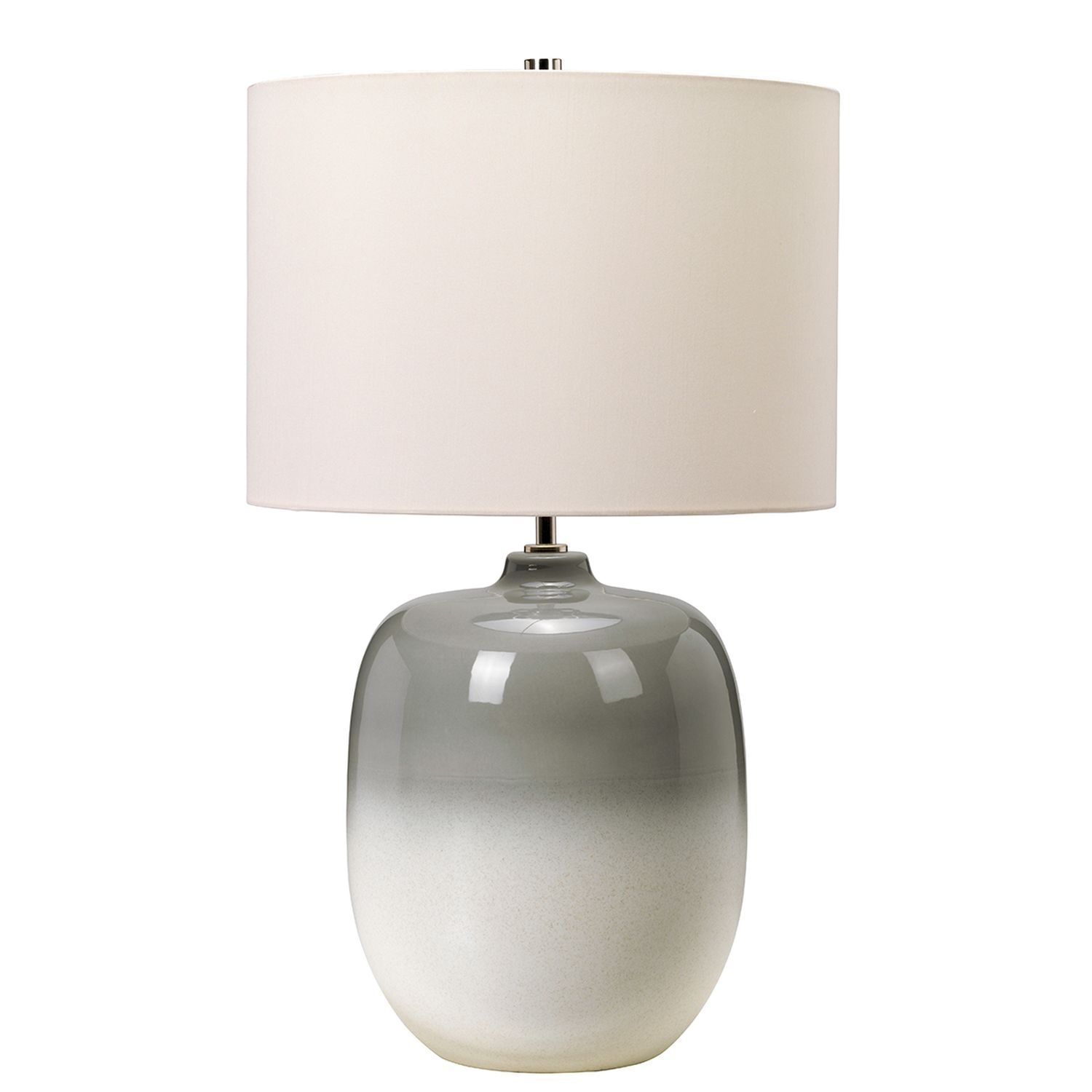 Tischlampe Keramik Stoff Hellgrau Creme 61,5 cm E27