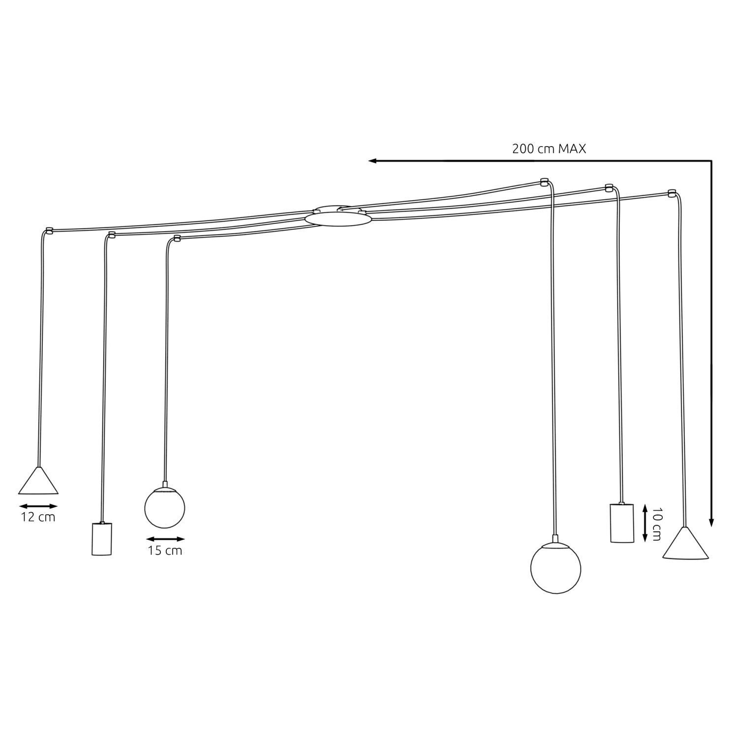 Große Pendelleuchte flexibel Glas Metall 200 cm Kabel Diagramm, Handlung