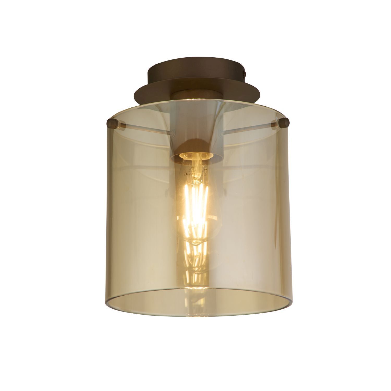 Wandleuchte, Pendelleuchte, Glaskörper, Edison-Glühbirne, Bronzefarben