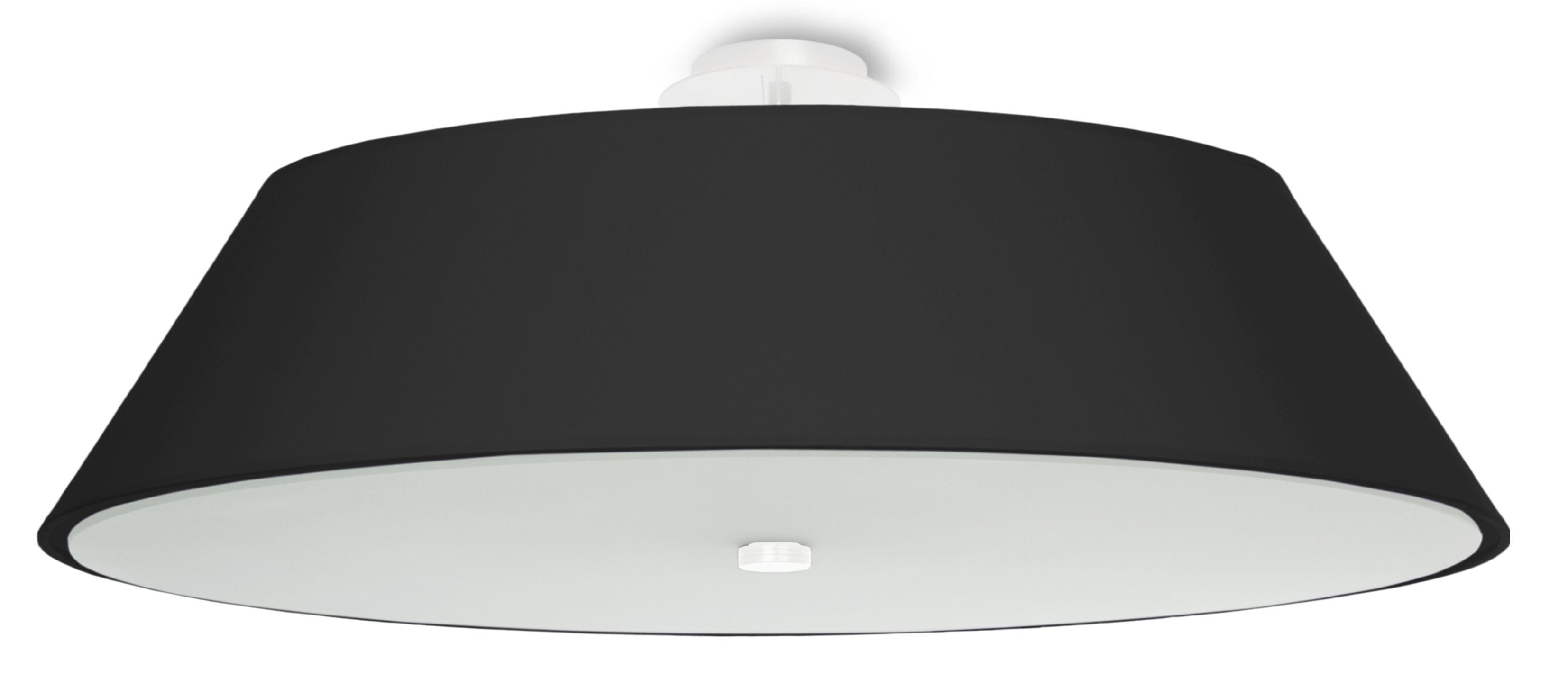 Schwarze Deckenlampe Stoff Glas Ø 70 cm Modern 5x E27