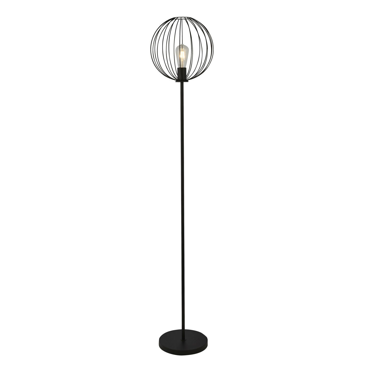 Stehlampe Schwarz E27 161 cm Metall Retro CAMERON