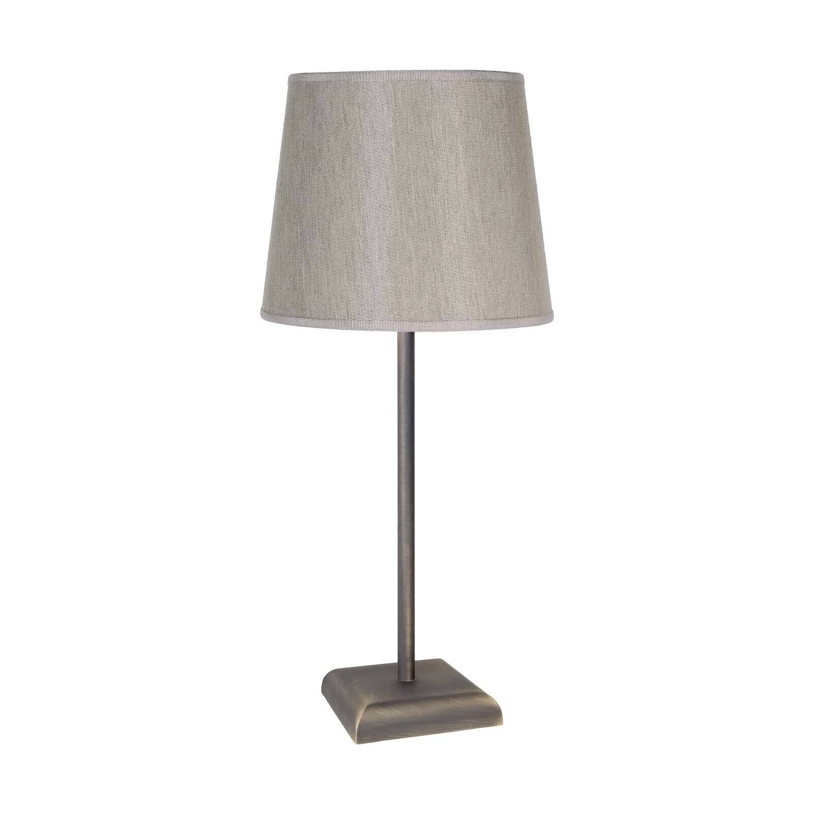 Tischlampe in Bronze matt Beige E27 45 cm Messing Stoff