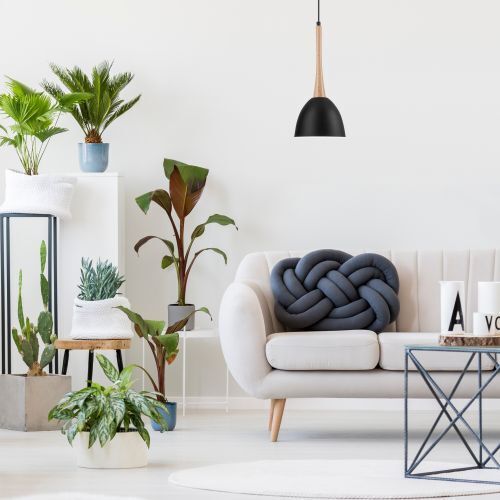 Wohnzimmer Hängelampe Schwarz rund Skandinavisch