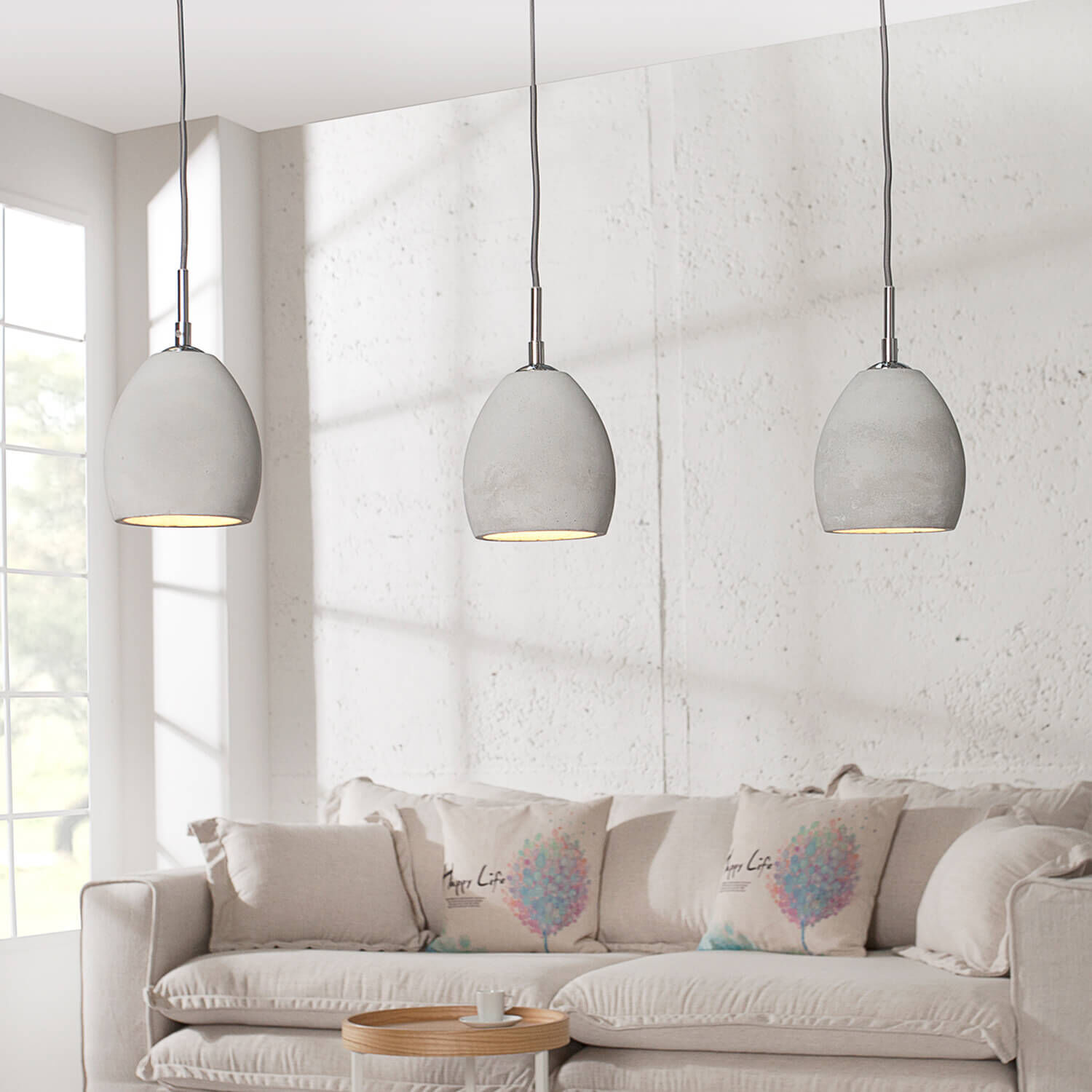 Hängelampe aus Beton E14 Modern Design besonders Moebel, Wohnzimmer, Zimmer, Couch, Dekoration für Zuhause