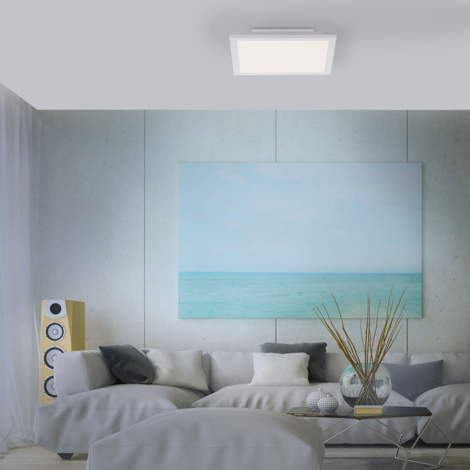 LED Deckenleuchte mit Bewegungsmelder B:29,5 cm 4000 K Wohnzimmer, Innenarchitektur, Kissen, Dekoration für Zuhause, Couch