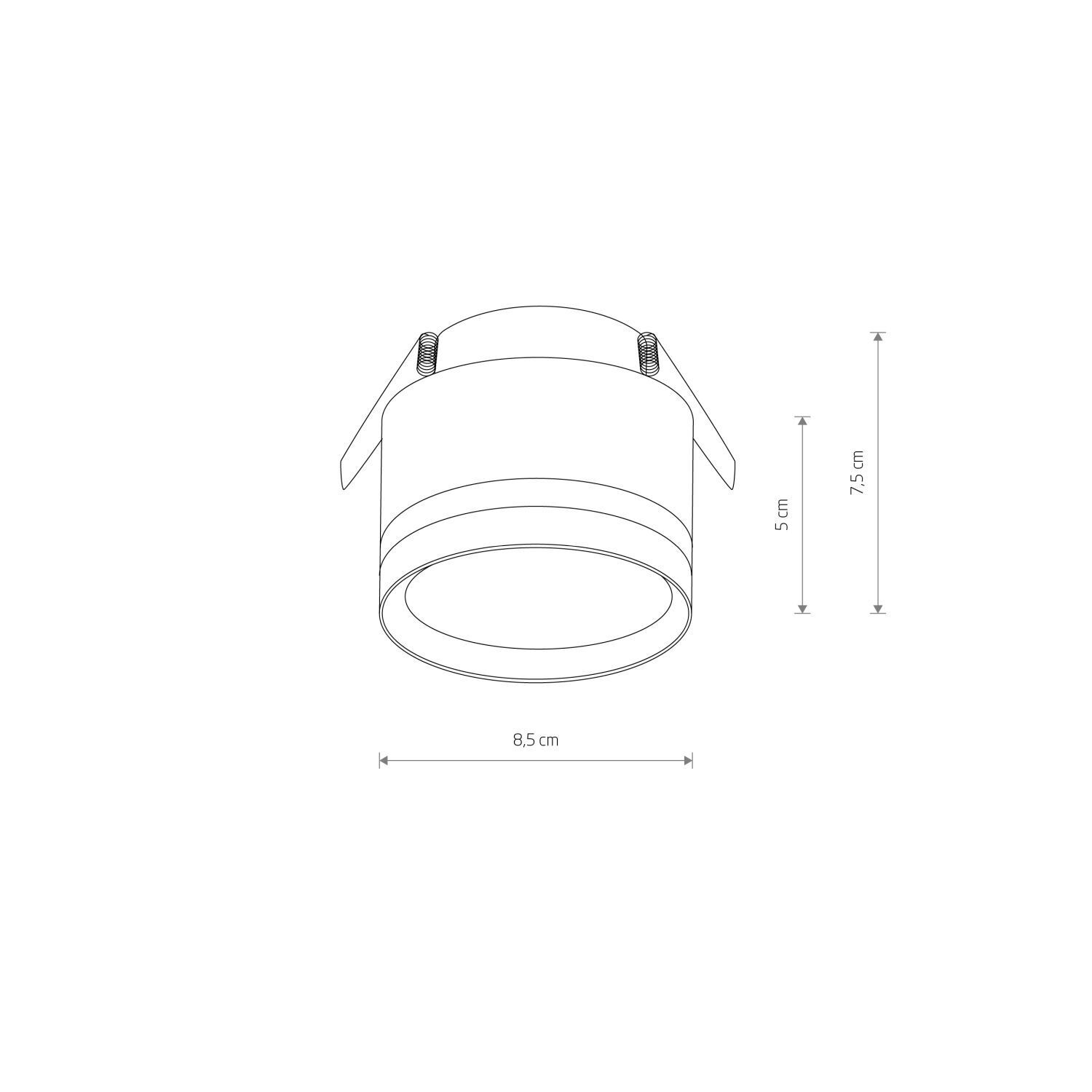 Einbaustrahler Schwarz GX53 Ø 8,5 cm Aluminium Modern