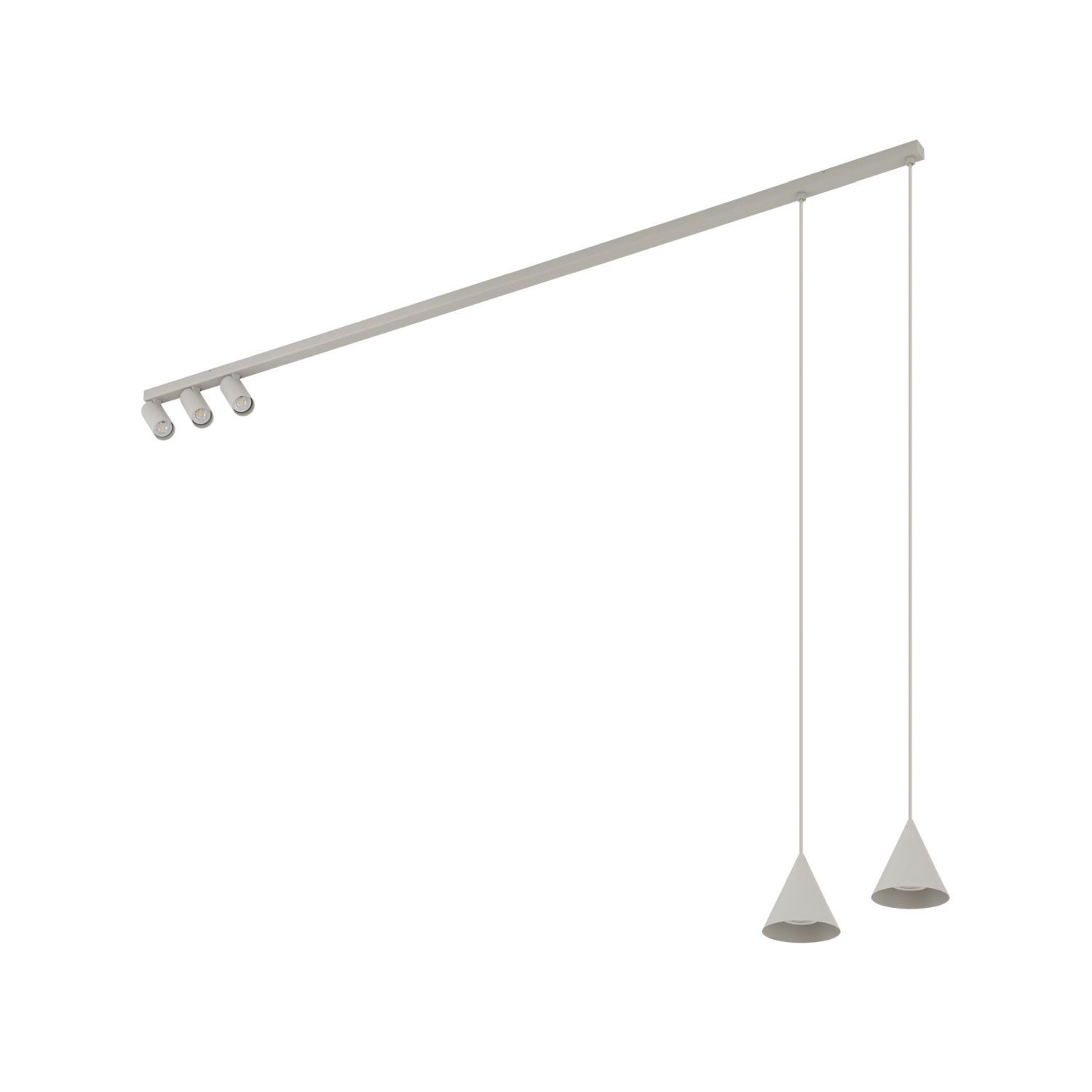 pendant light, track lighting, ceiling bar, hanging lamps, metallic gray
