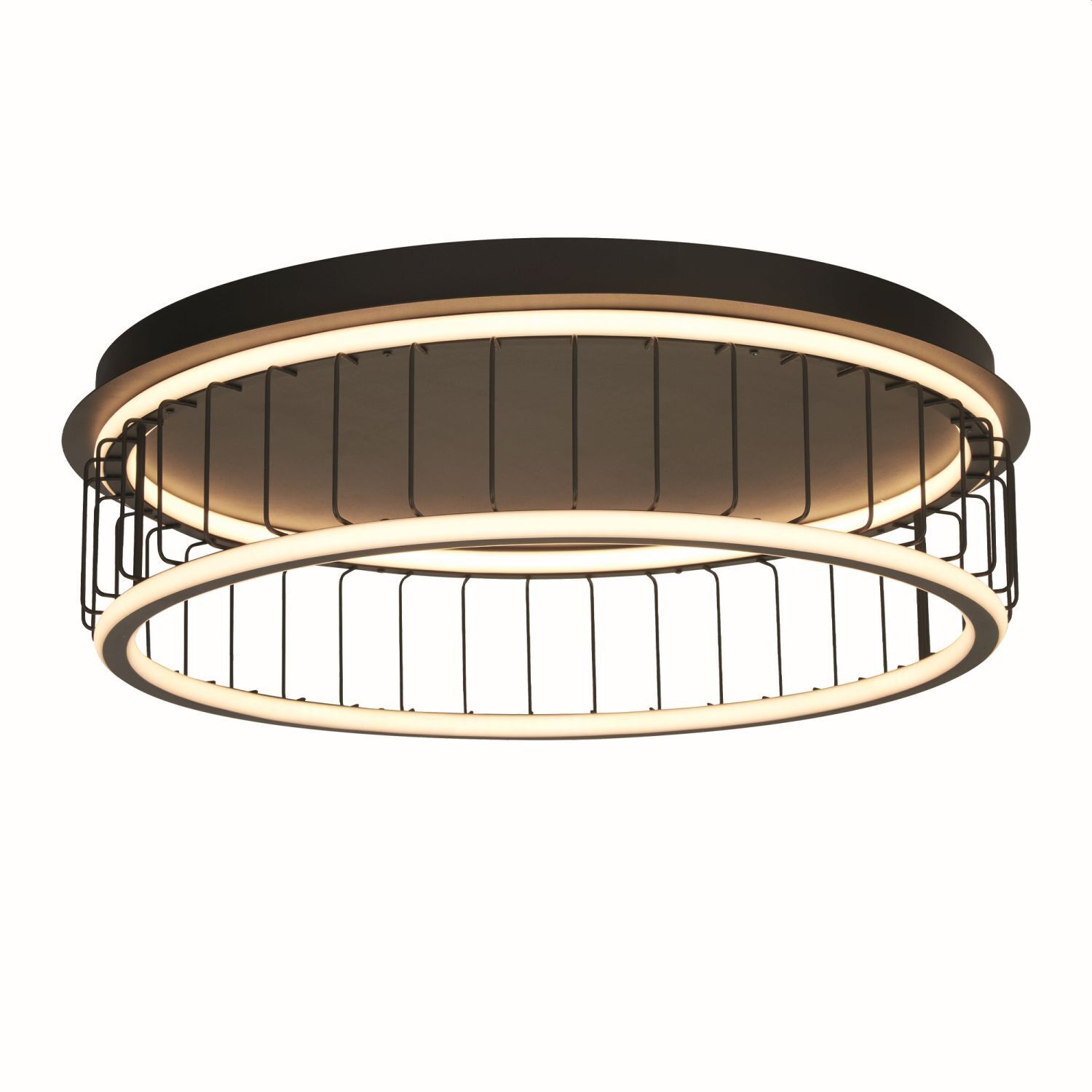 LED Deckenleuchte rund Ø 60 cm Schwarz Weiß 3000 K 861 lm