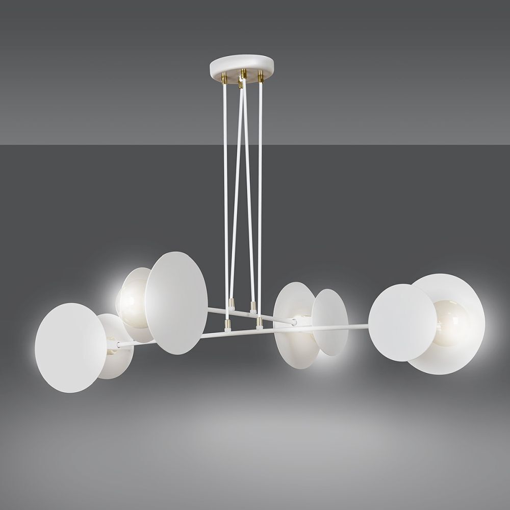 Hängeleuchte verstellbar Weiß Modern 4x E27 Metall