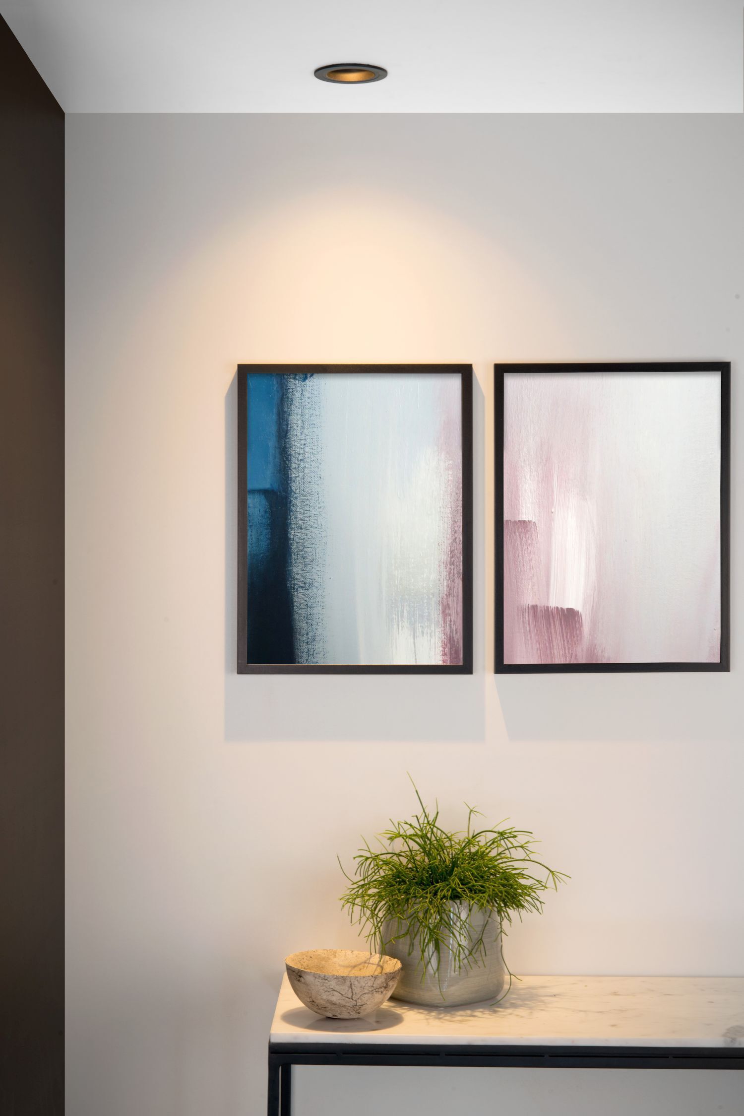Abstract art, Diptych, Framed art, Blue gradient, Pink gradient