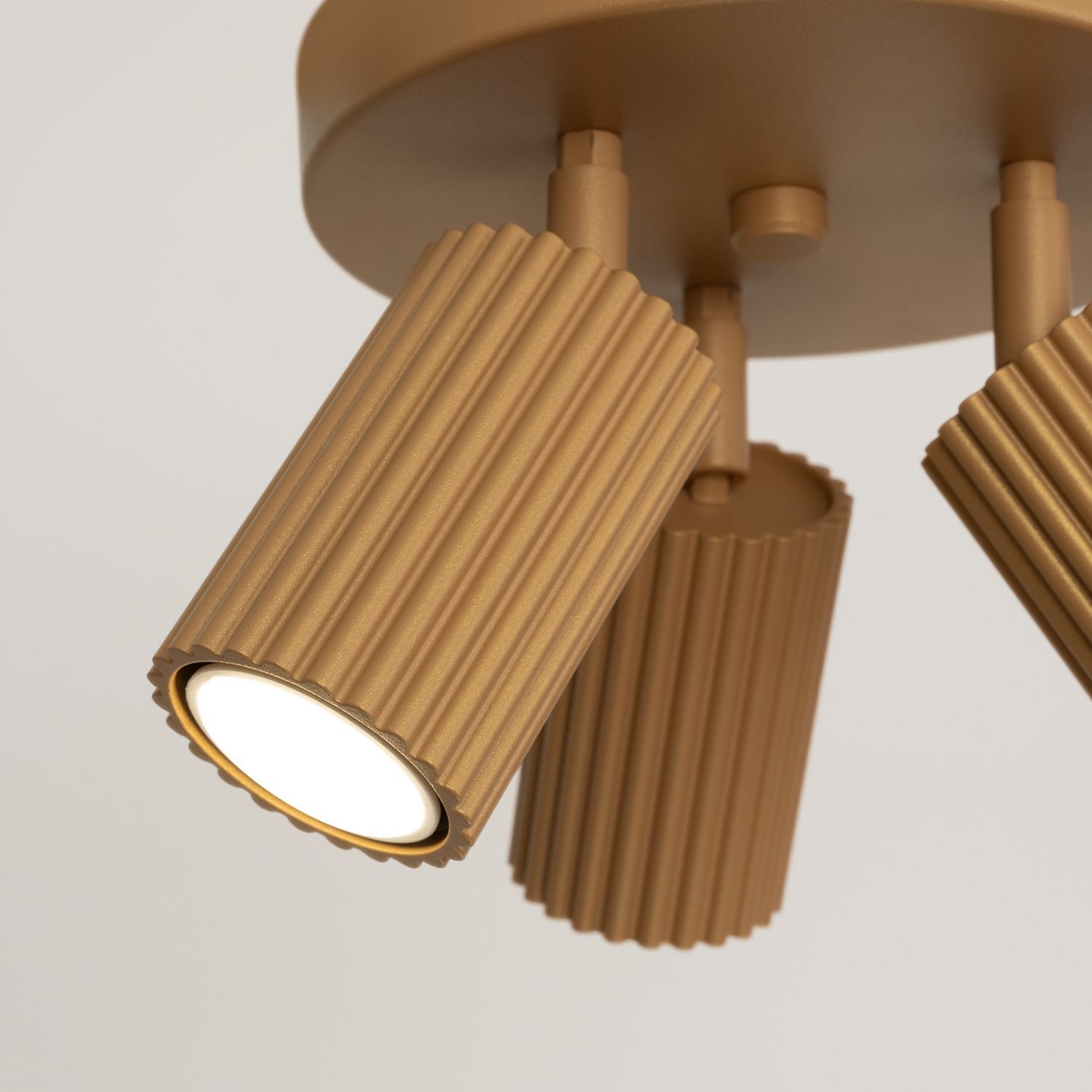 Deckenstrahler 3-flammig GU10 Ø 19,5 cm klein rund in Gold