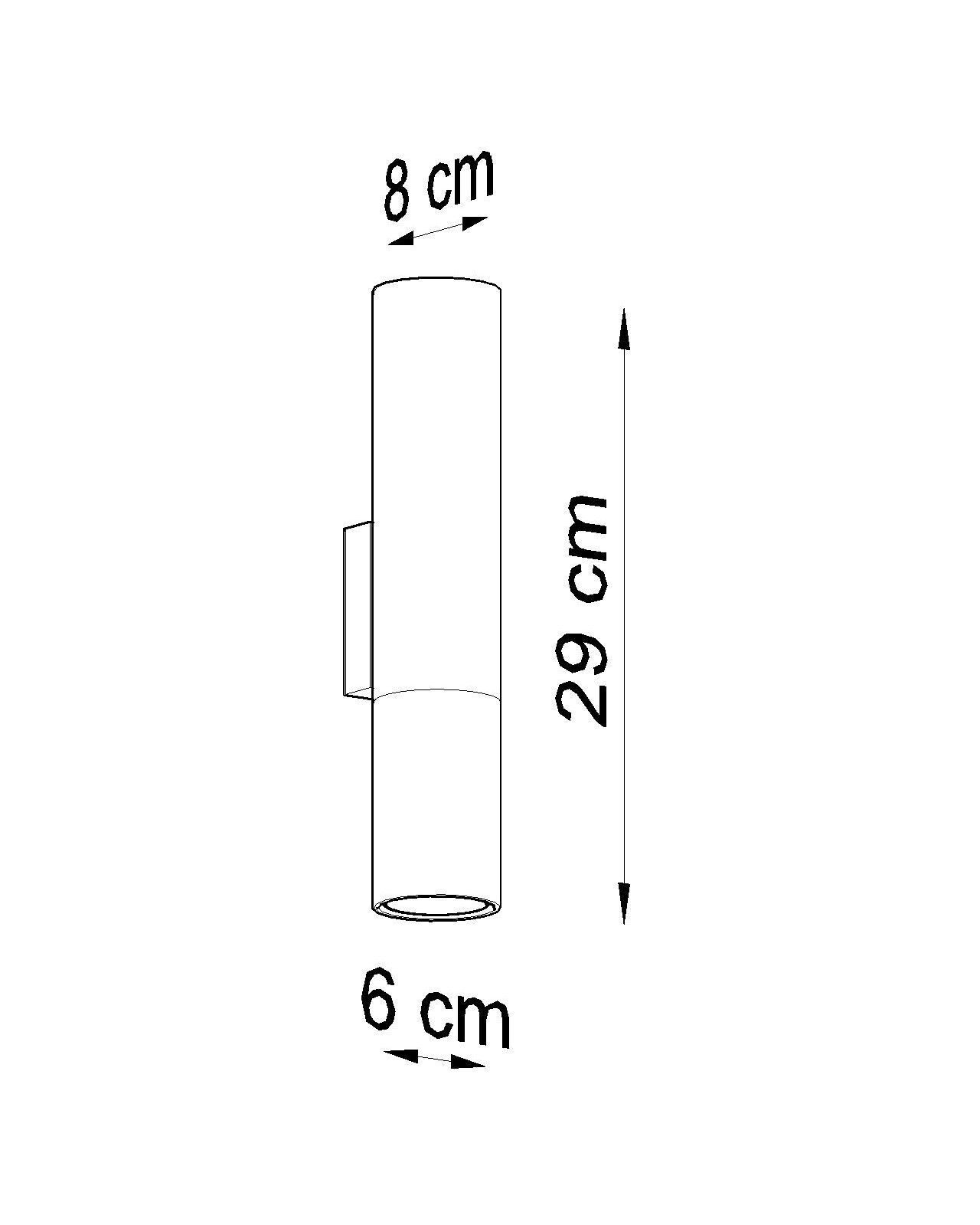 Wandleuchte innen Schwarz Gold Up Down H: 29 cm Metall