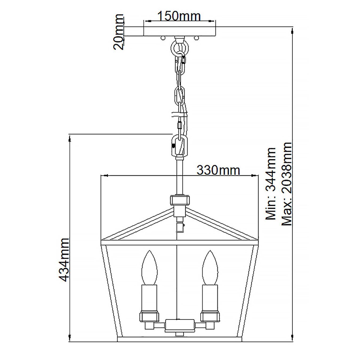 Pendelleuchte Metall B: 33 cm H: max. 202,2 cm E14