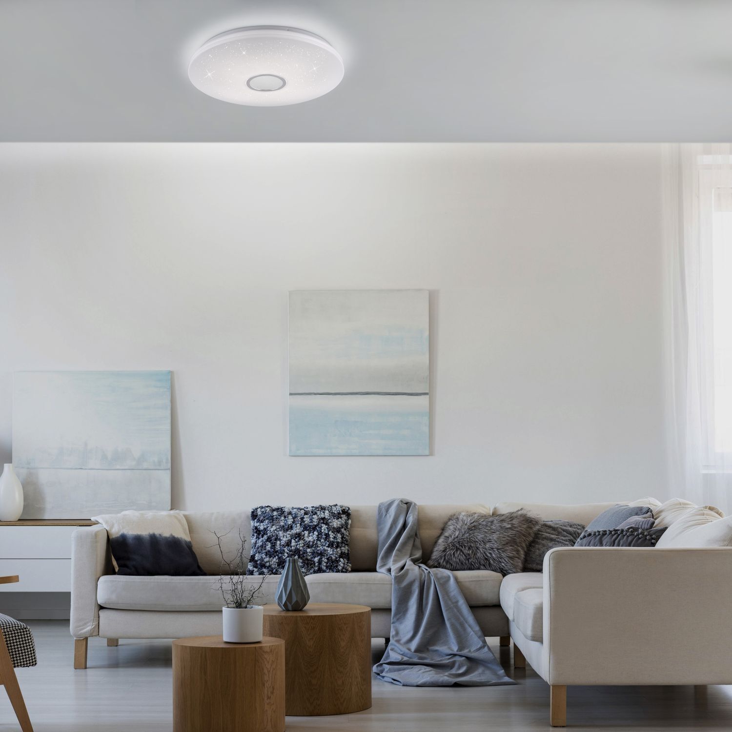 Dekoration für Zuhause, Couch, Mobiliar, Wohnzimmer, Deckenleuchte