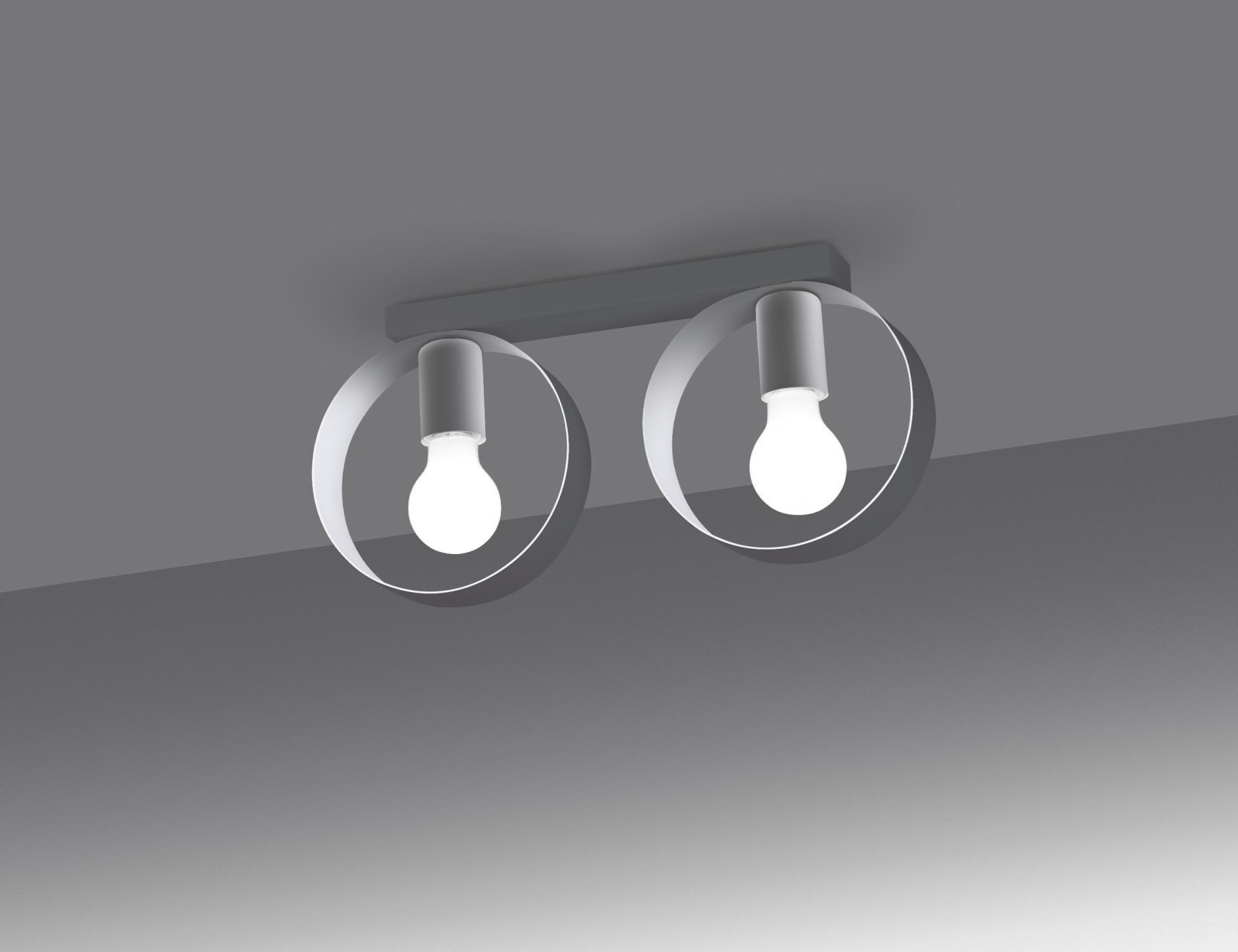 Deckenlampe Weiß Metall 40 cm lang 2-flammig E27