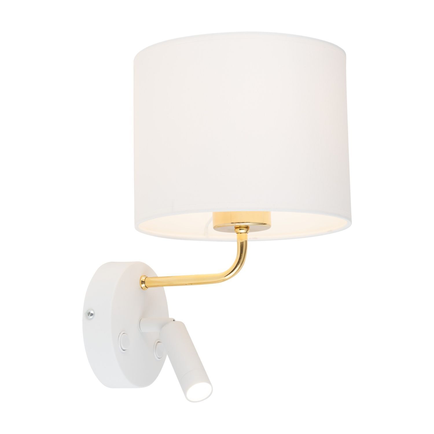 Wandleuchte mit Leselampe Schalter Weiß Gold DEMETRIO