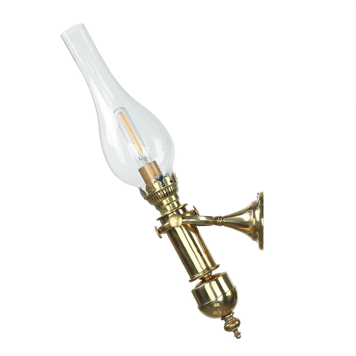 Stilvolle Wandleuchte GRETA Messing Glas Antik