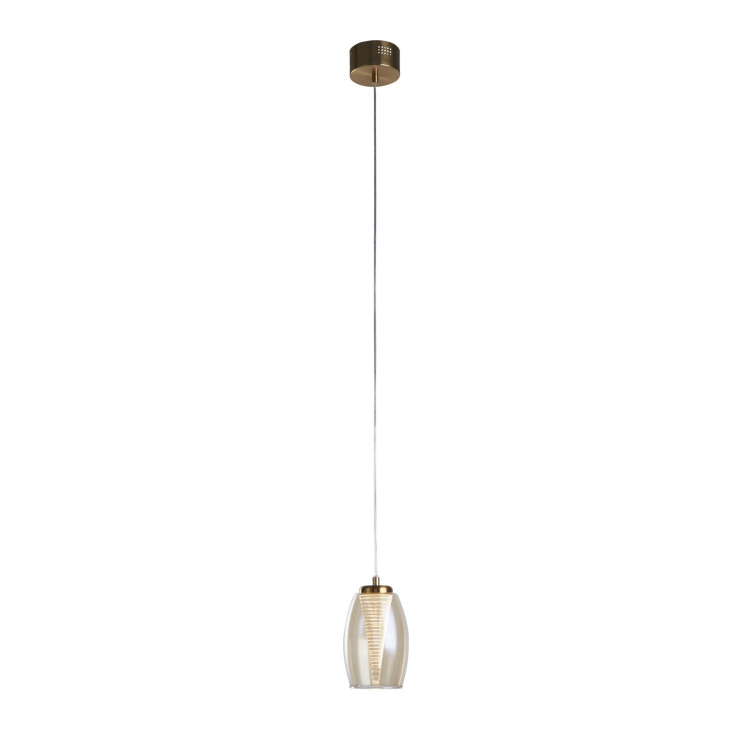 Glas Hängeleuchte LED in Bronze Champagner 3000 K