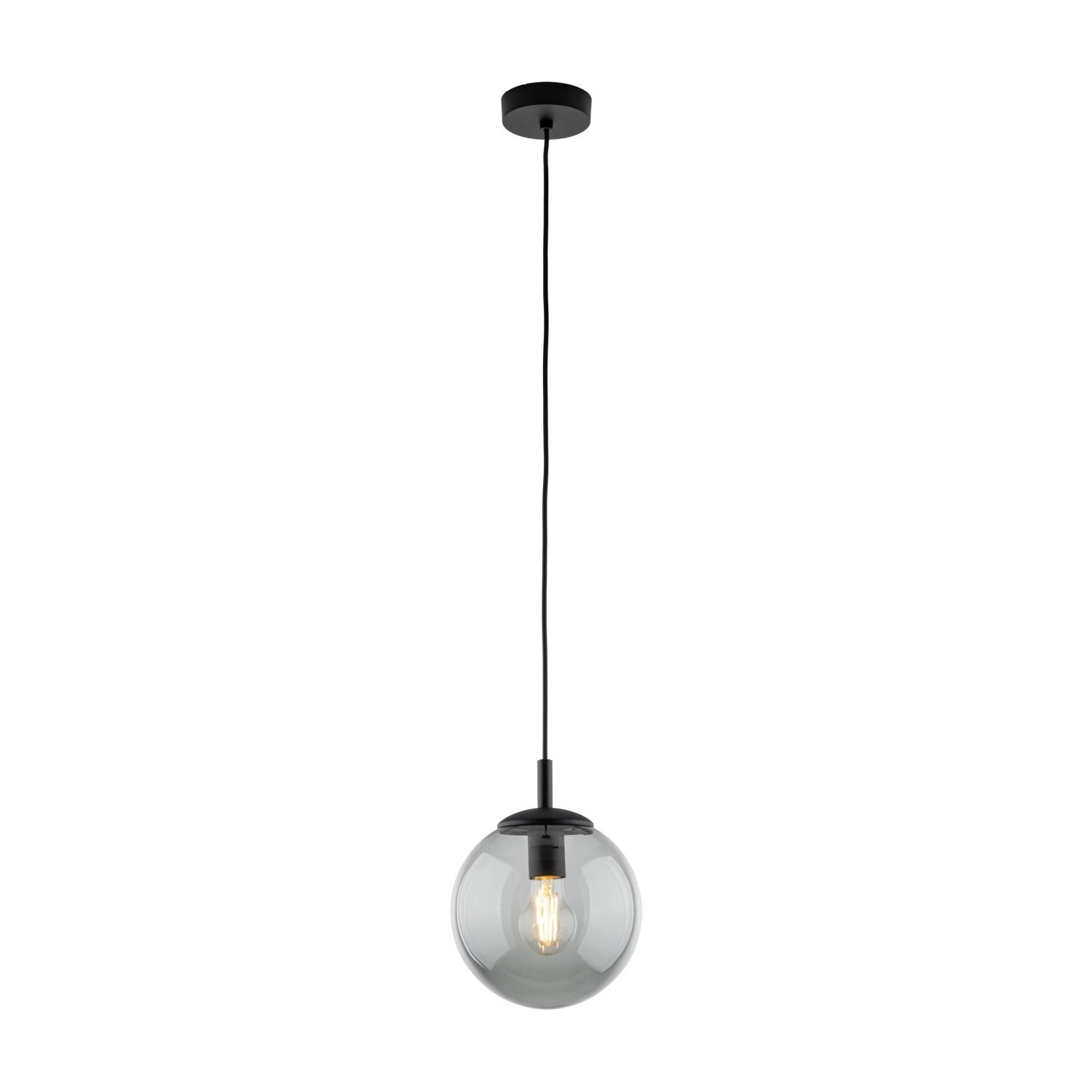 Pendelleuchte Glas Kugel Ø 30 cm Schwarz Grau E27 BRYCE