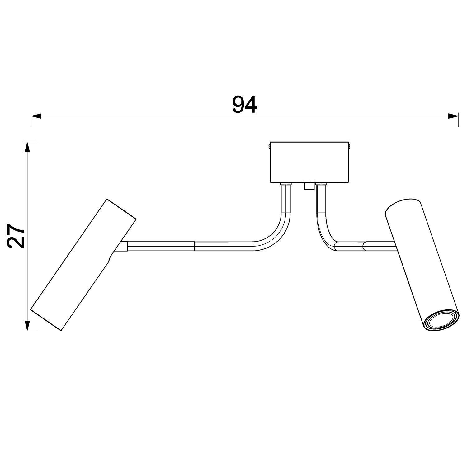 Deckenstrahler Metall in Gold H:27 cm 3-flmg flexibel