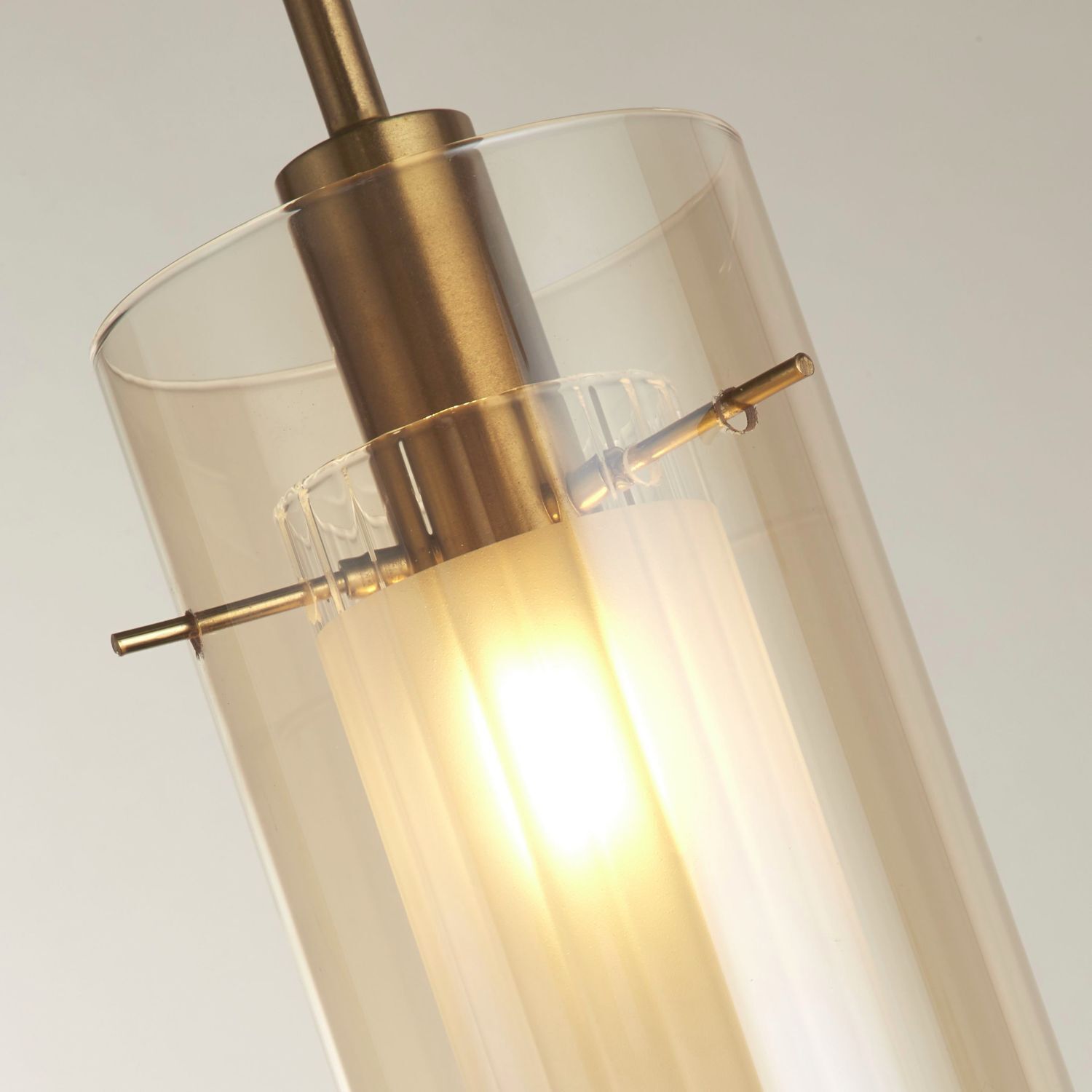 Pendelleuchte Glas E14 D: 13 cm in Messing Champagner