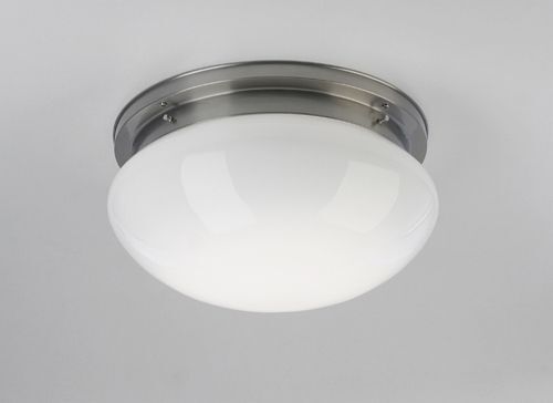 Deckenlampe blendarm Messing in Nickel Glas Ø41 cm E27