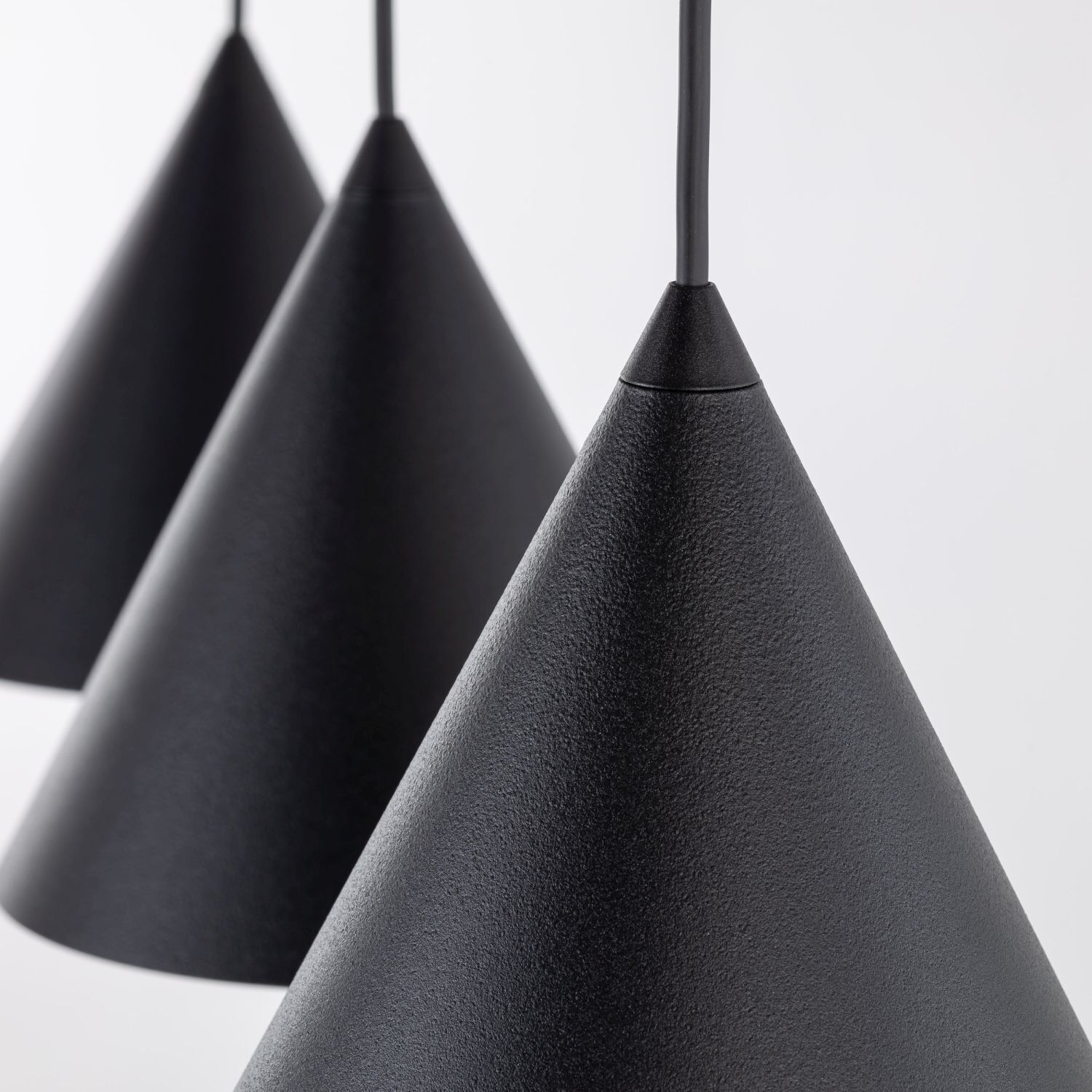 Hängelampe 3-flammig Schwarz L: 75 cm E27 Retro Metall