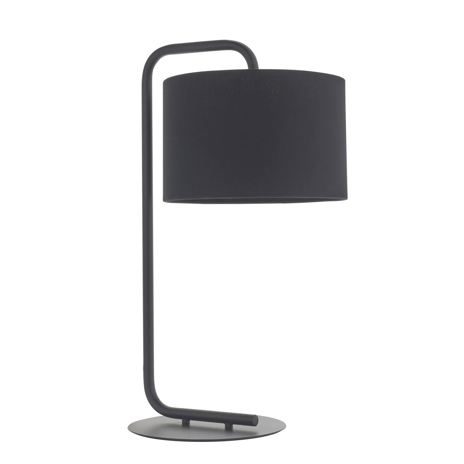 Tischleuchte Schwarz Stoff Metall 50 cm Modern E27