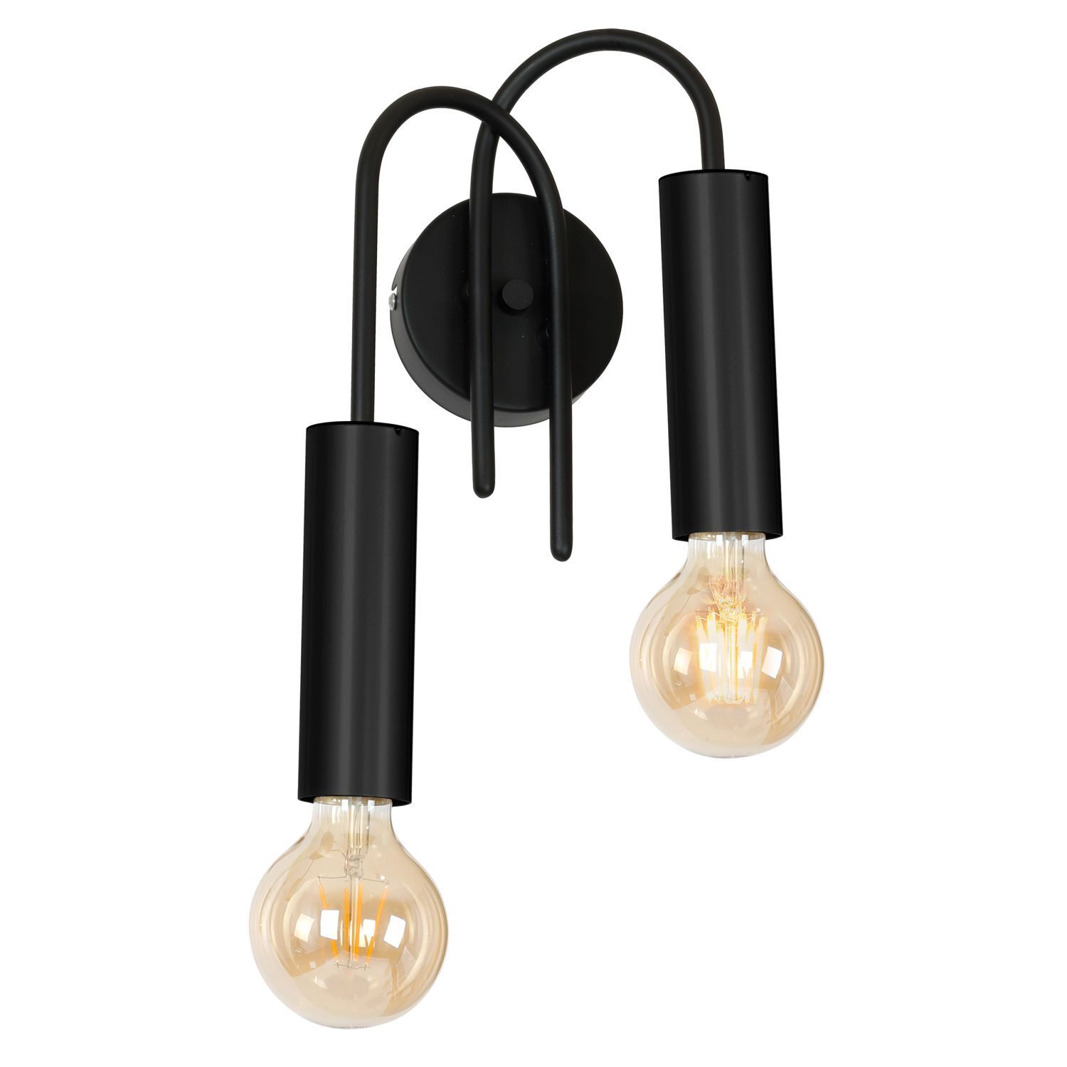 Wandlampe Metall Modern für 2x E27 Schwarz AILSA