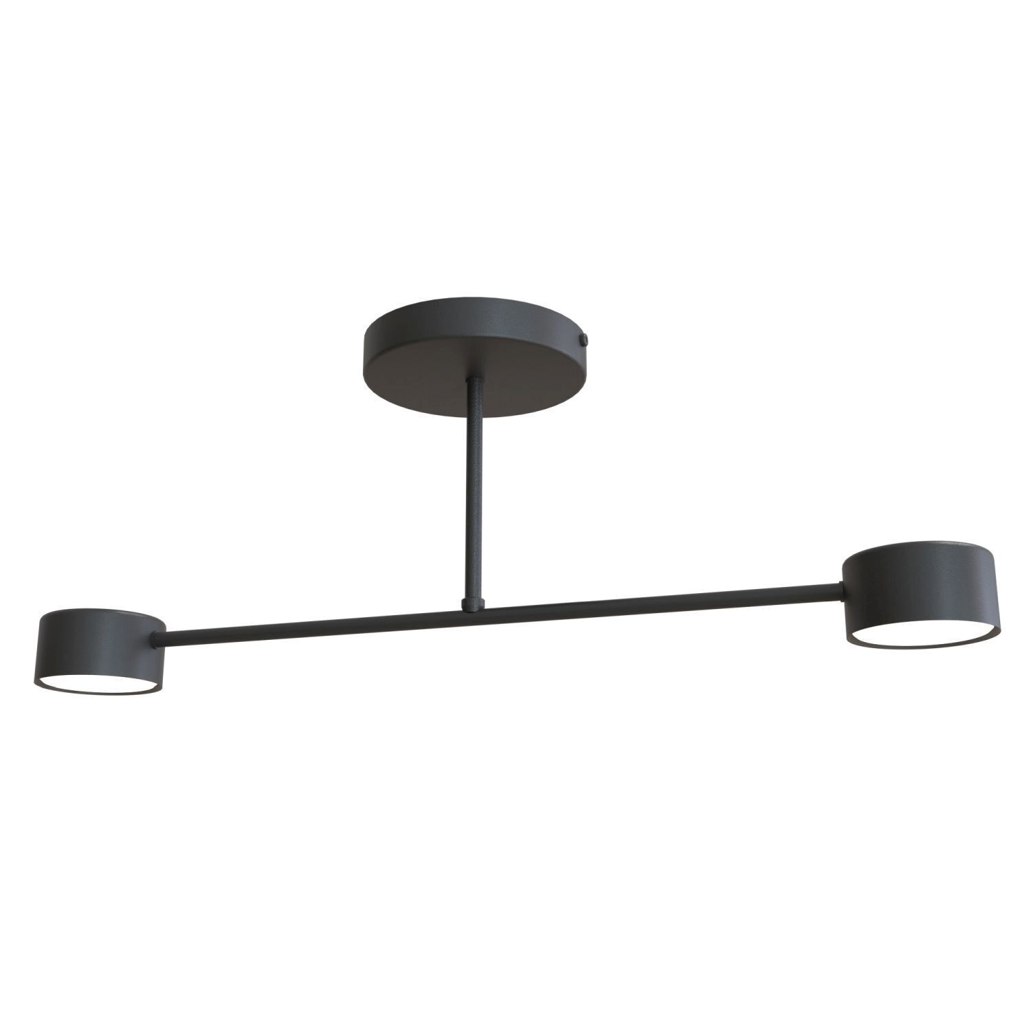 Schwarze Deckenlampe Metall GX53 2-flammig akzentuiert Deckenleuchte, Hängelampe, Metall, Schwarz, Rundlich