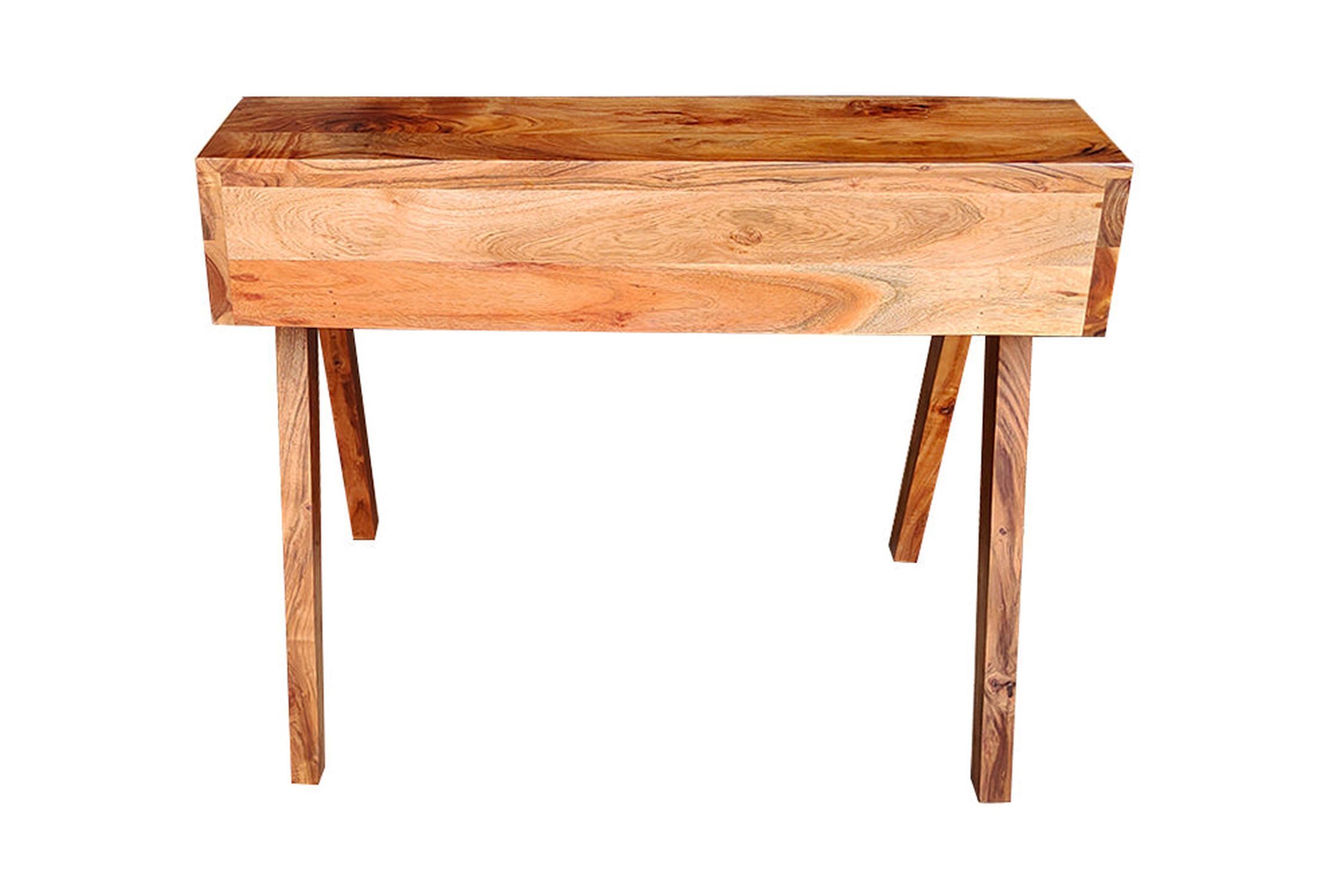 Schreibtisch mit Schublade Akazienholz in Natur 100x84 cm Moebel, Tabelle, Schreibtisch, Holz, Schublade