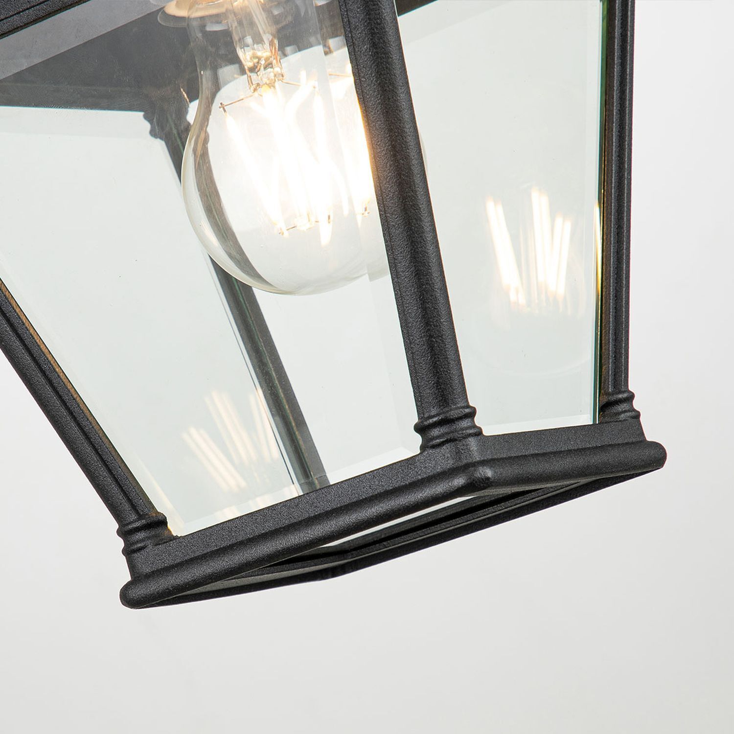 Außenwandleuchte Schwarz H: 33,4 cm IP44 Vintage Design