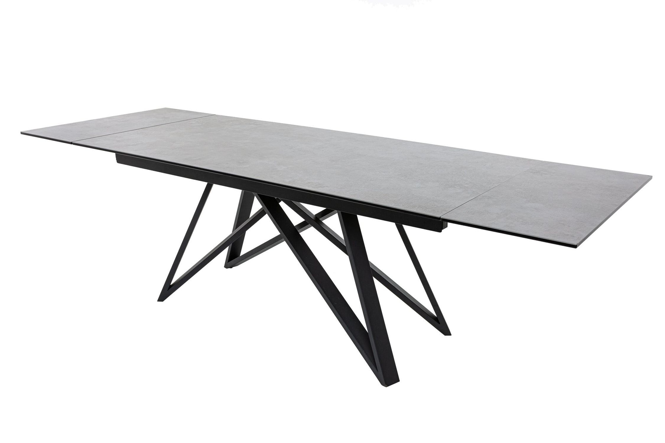 Esstisch ausziehbar Keramik in Grau Schwarz 180 cm