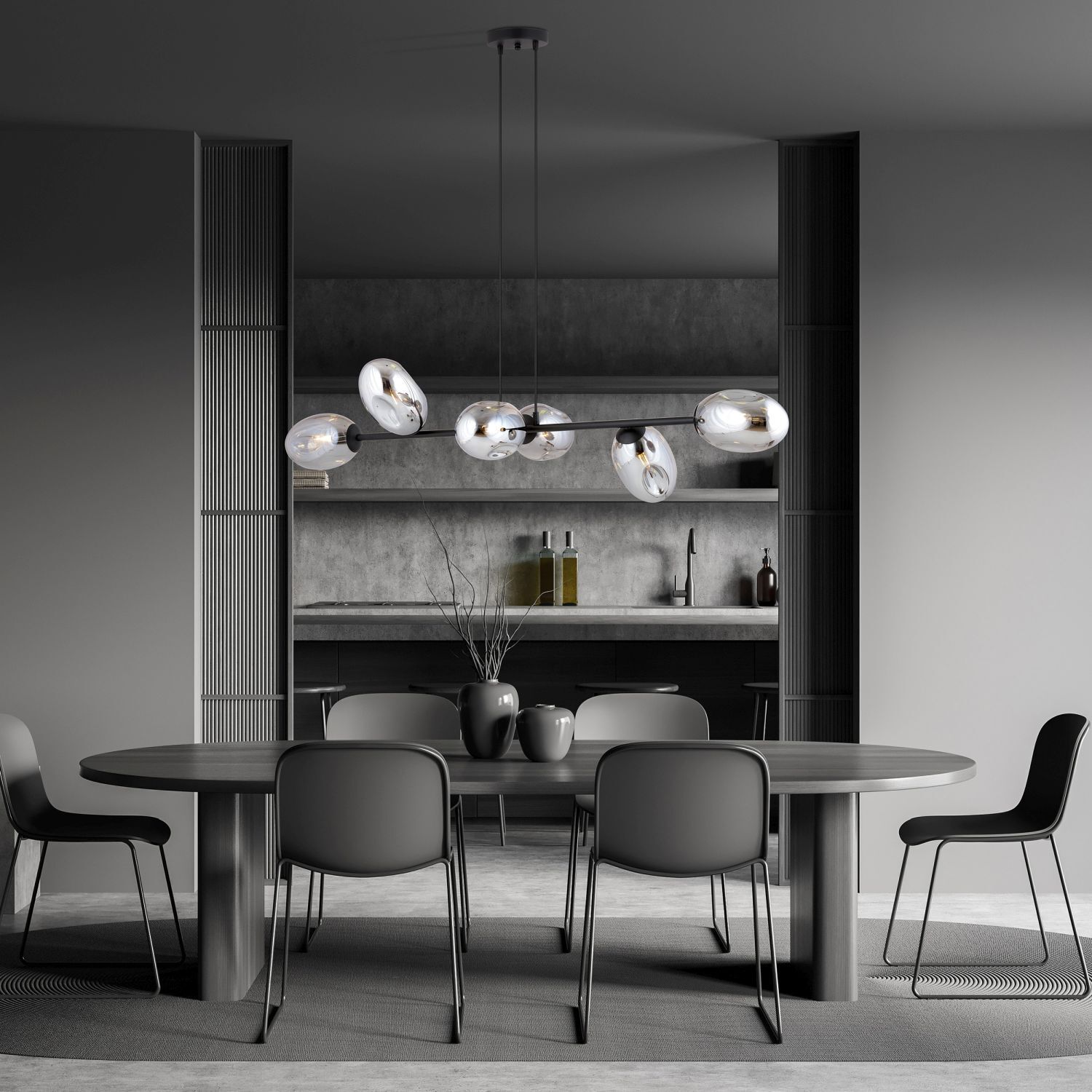 Hängelampe Rauchglas verstellbar 120 cm lang