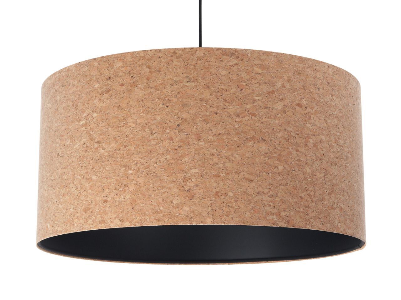 Pendelleuchte Esszimmer E27 Ø 60 cm Natur Schwarz Kork