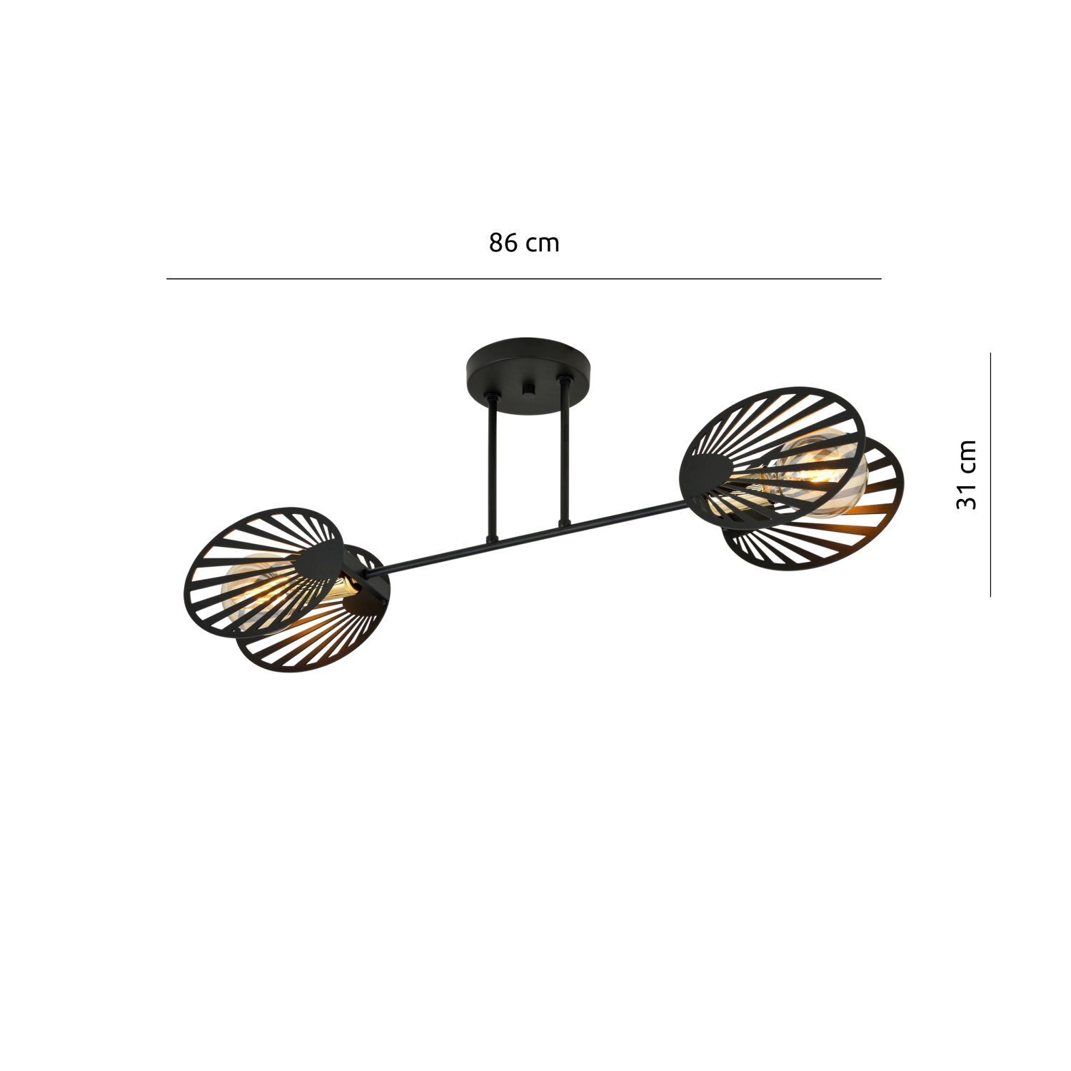 Deckenlampe Metall Schwarz 86 cm lang Modern CADMUS