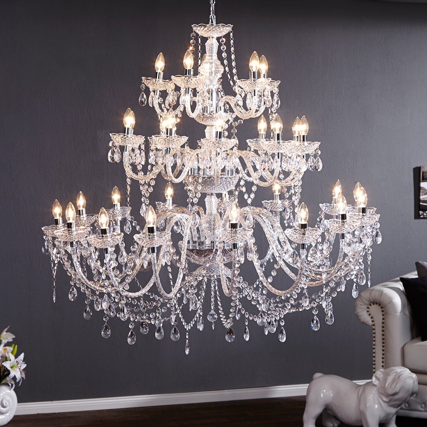 Kristall Lampe Designerleuchte Klassisch E14 Acryl Leuchter, Lampe