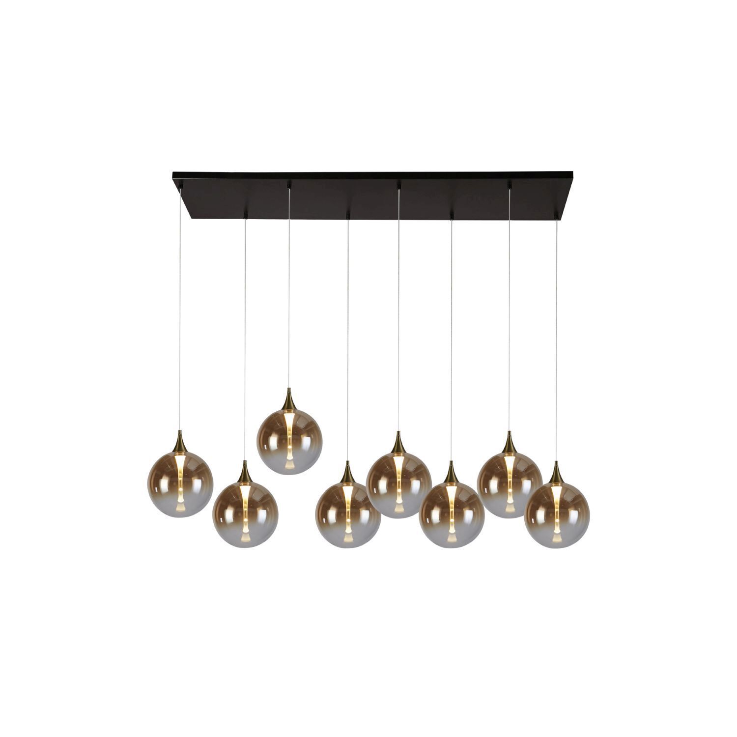 LED Pendelleuchte Glaskugeln 107 cm 3000 K 8-flammig