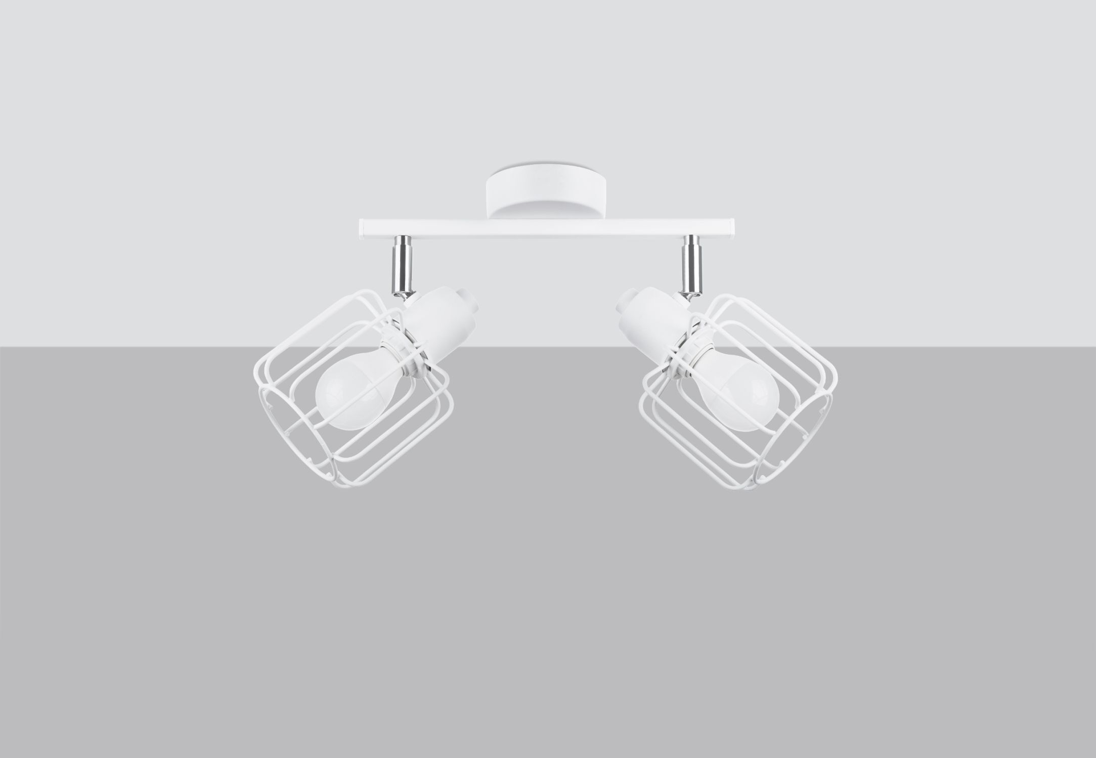Deckenlampe Weiß Metall 2-flammig B: 27 cm Retro