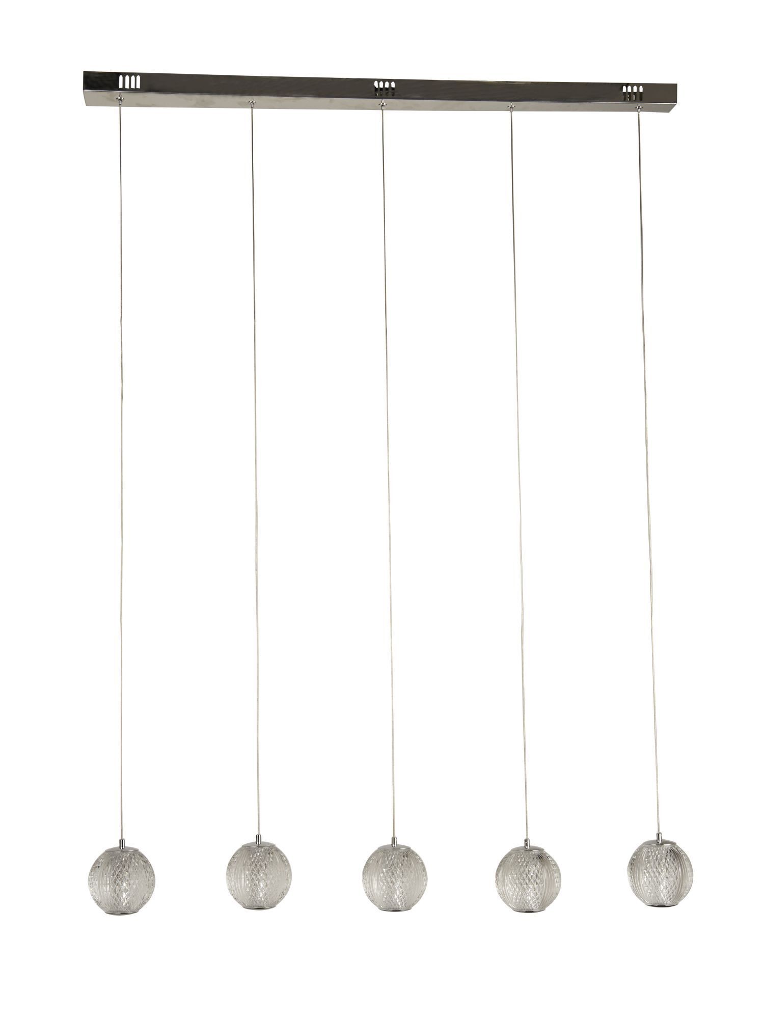 Stilvolle Pendelleuchte in Chrom Metall G9 100 cm lang